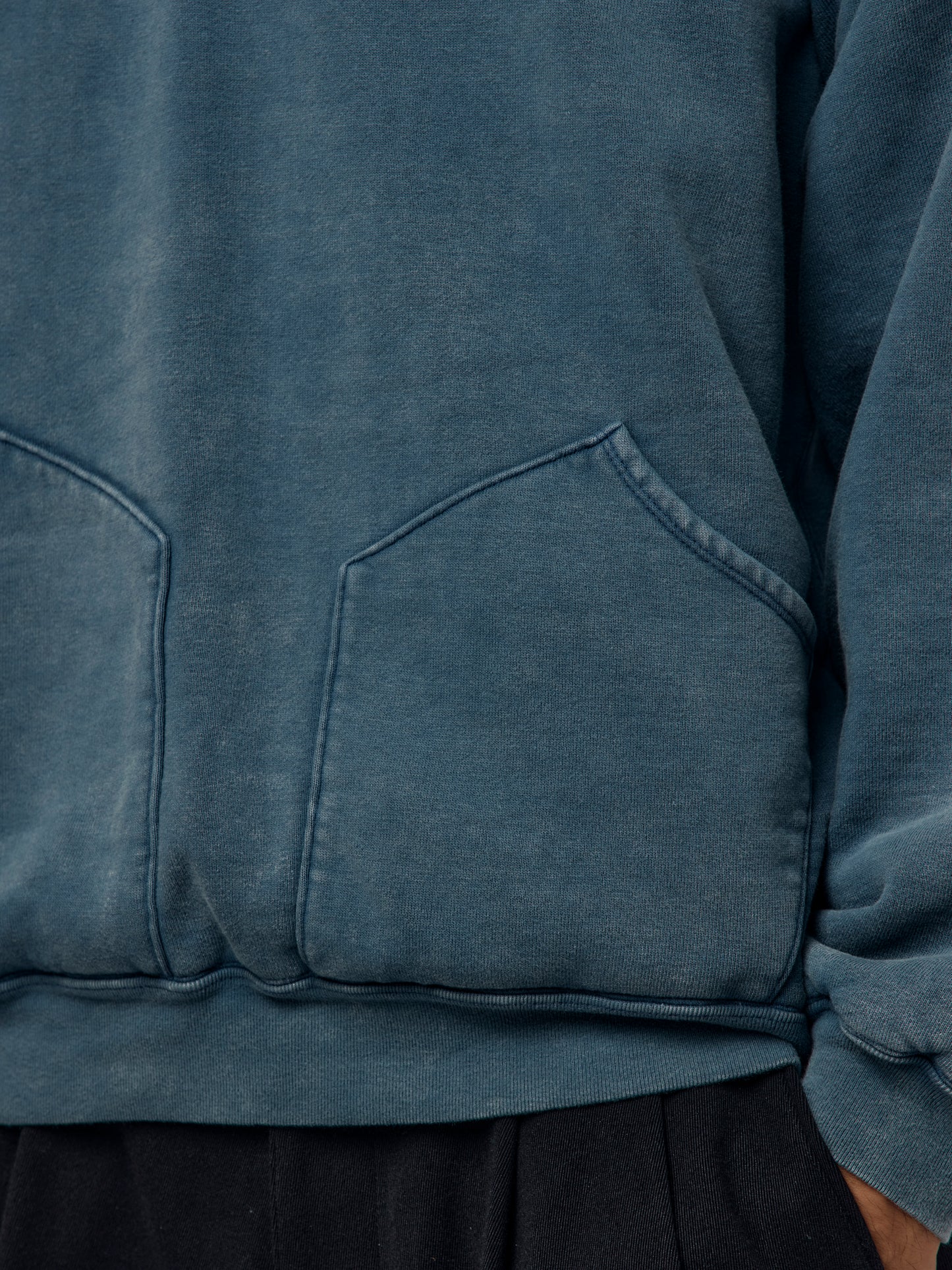 Vintage Attached Hood Sweat Parka (BLUE) SIS