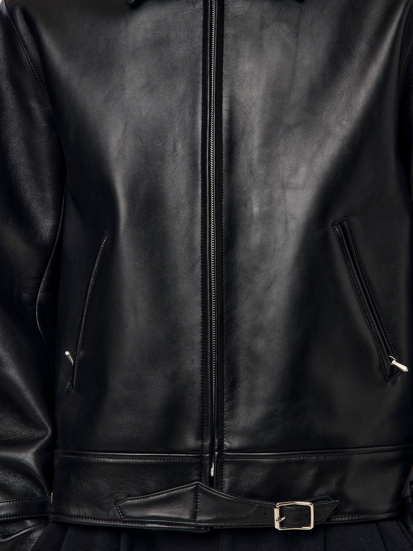 Leather French Riders Jacket (Black) SIS