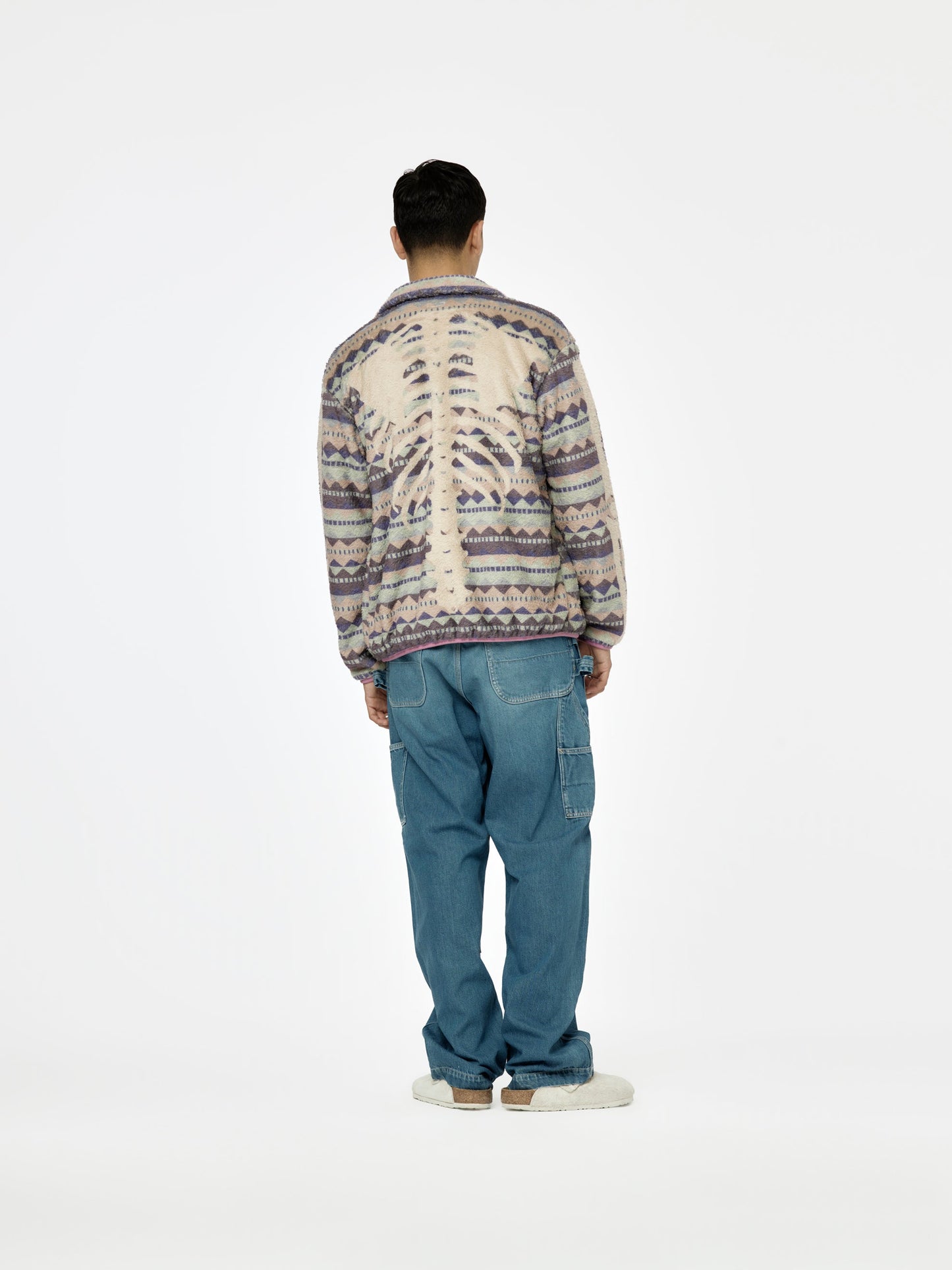 ASHLAND Stripe & BONE Fleece ZIP Blouson (Purple)