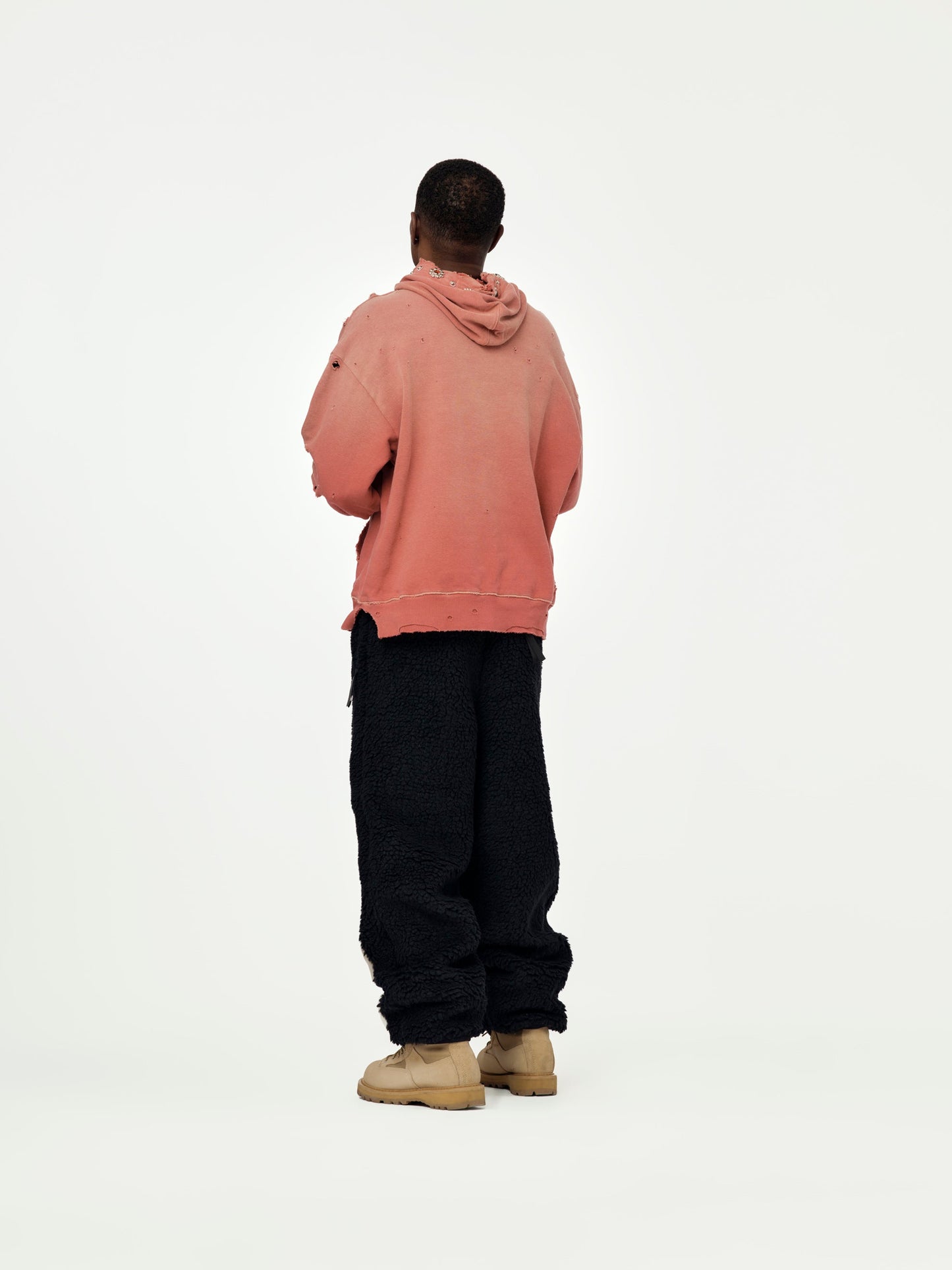 SWT Knit THRILLER Damaged Hoodie (STUDS) (Red)