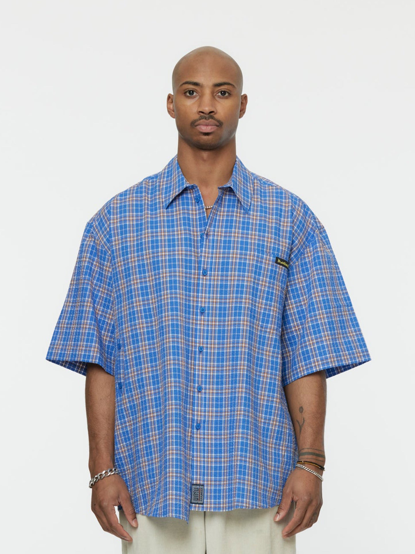 S/S Wrap Shirt (Blue)