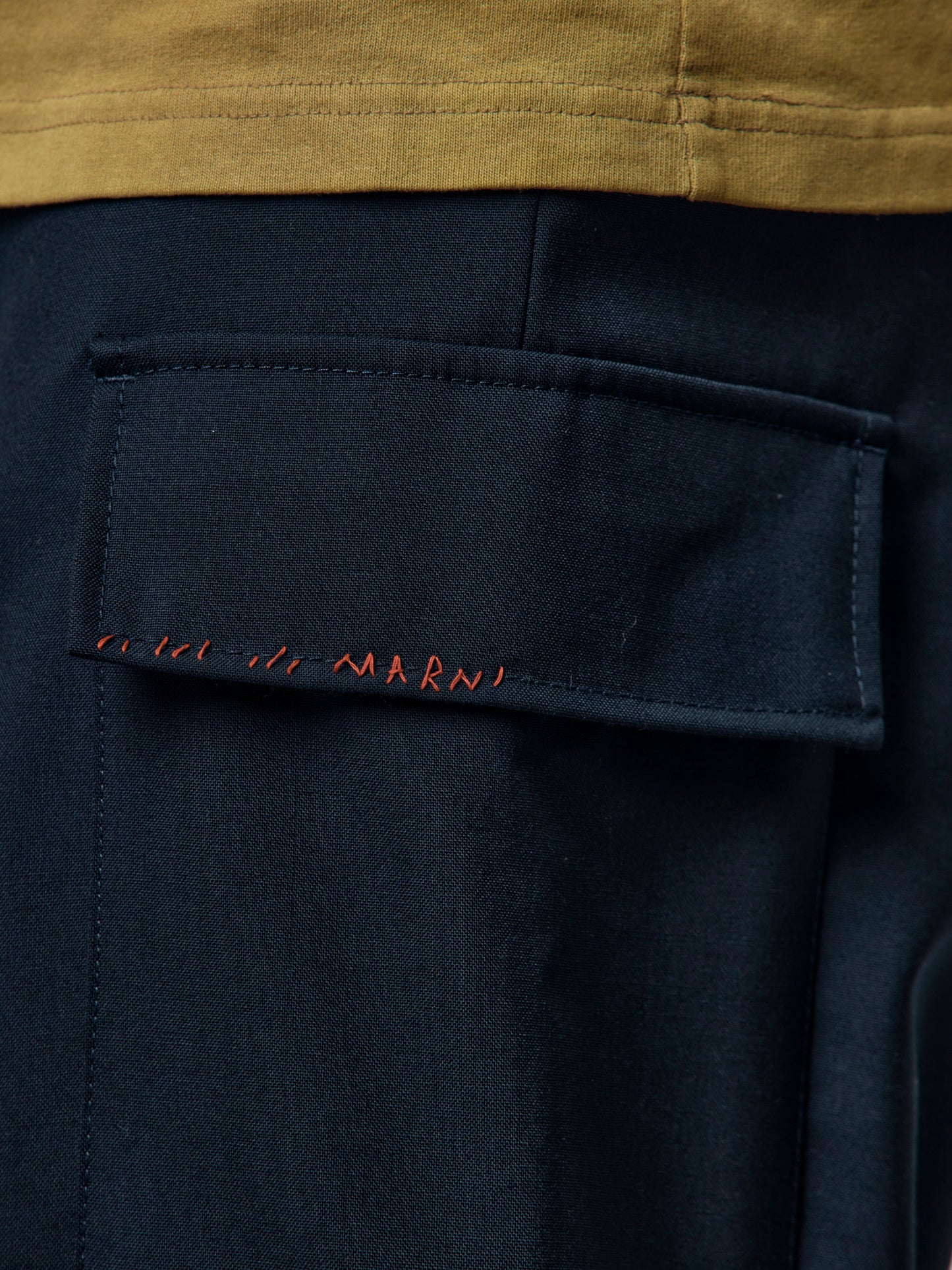 Tropical Wool Straight Leg Pants (Blublack)