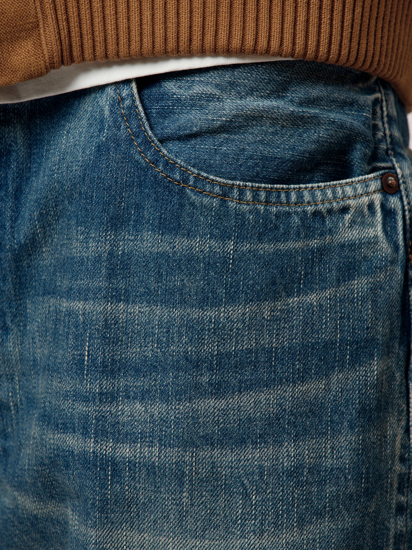 Washed Denim Pants E(Bleach) SIS