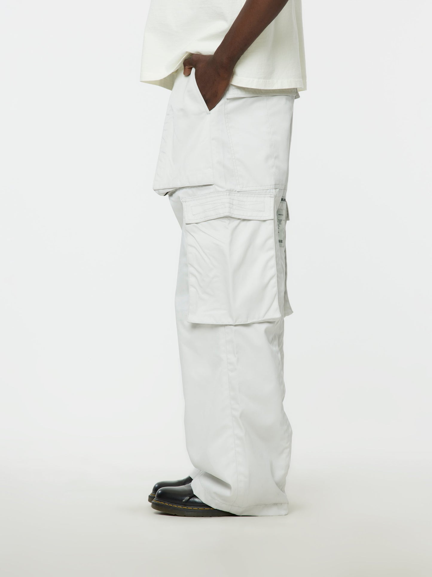 Wide Leg Cargo Pocket Trousers (Cool Grey)