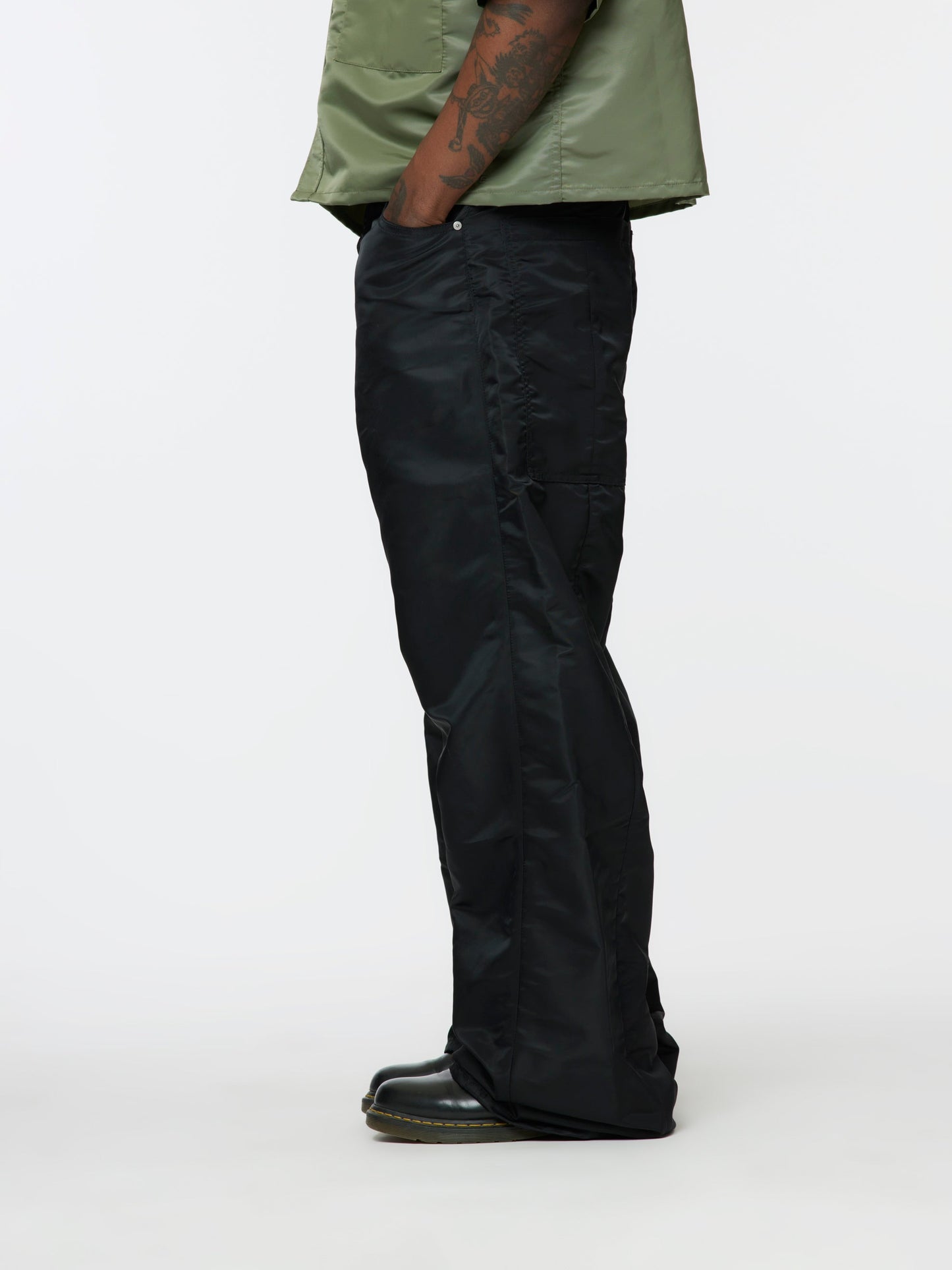 Wide Leg 5 Pocket Trouser (Black)