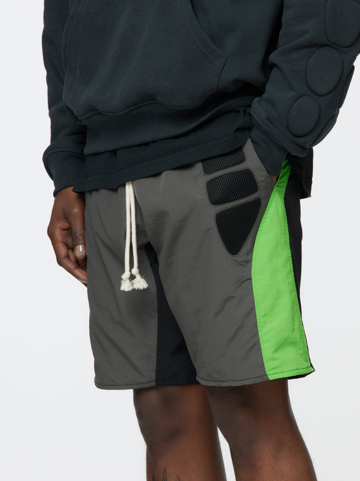 Tech Shorts (Grey/Black/Neon Green)