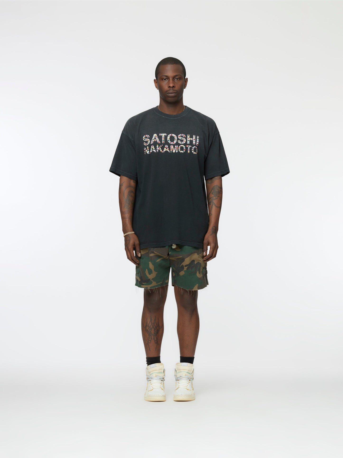 Studded Logo S/S Tee (Washed Black)