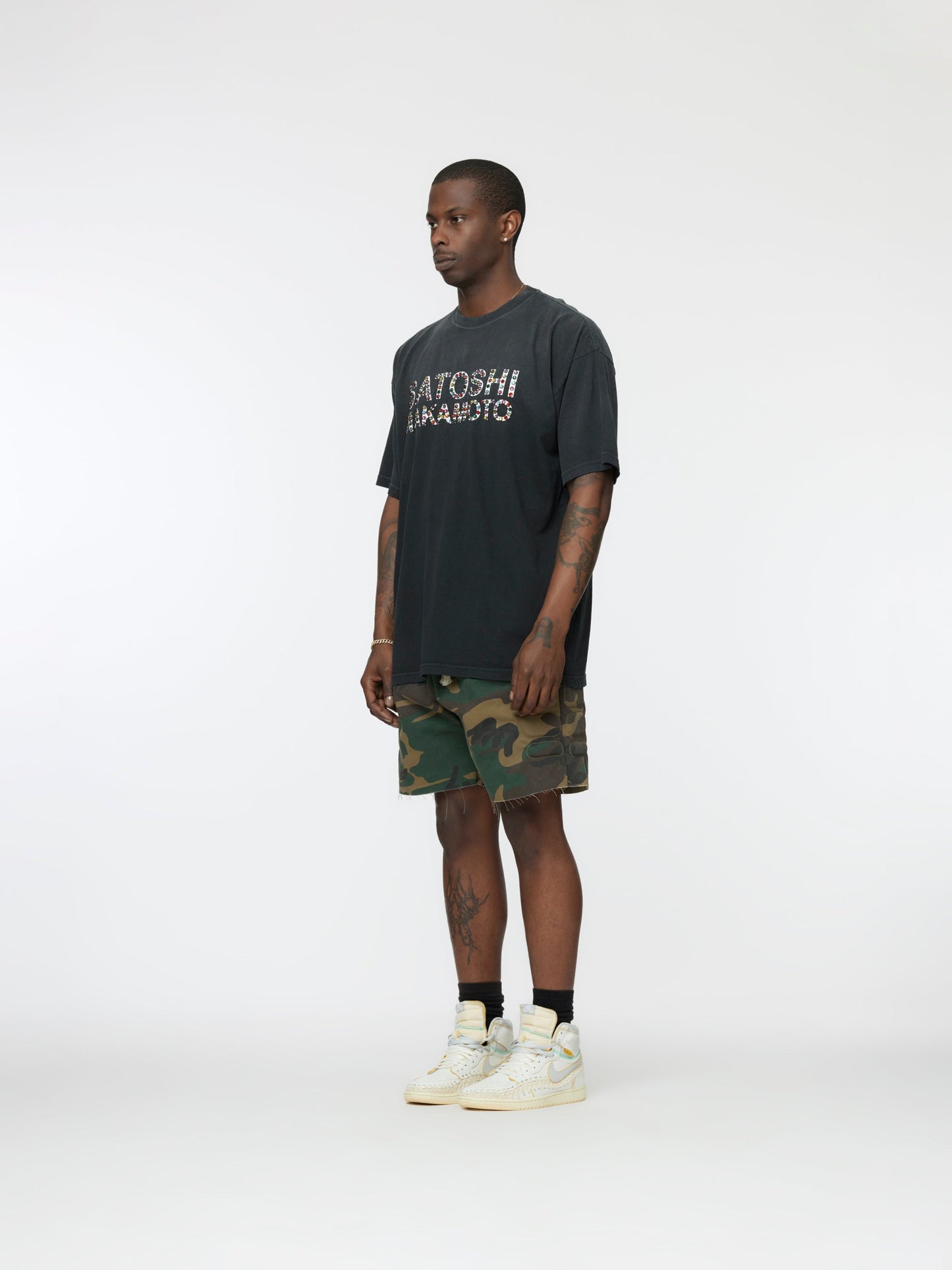 Studded Logo S/S Tee (Washed Black)