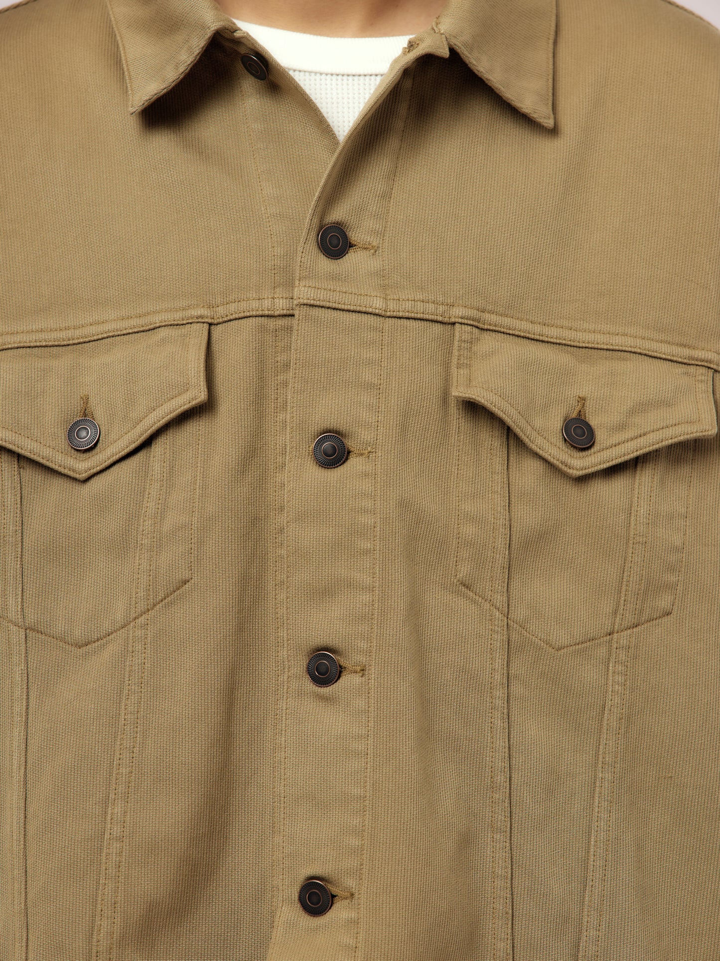 Washed Silk Cotton Pique 3rd Type Jacket (Beige)
