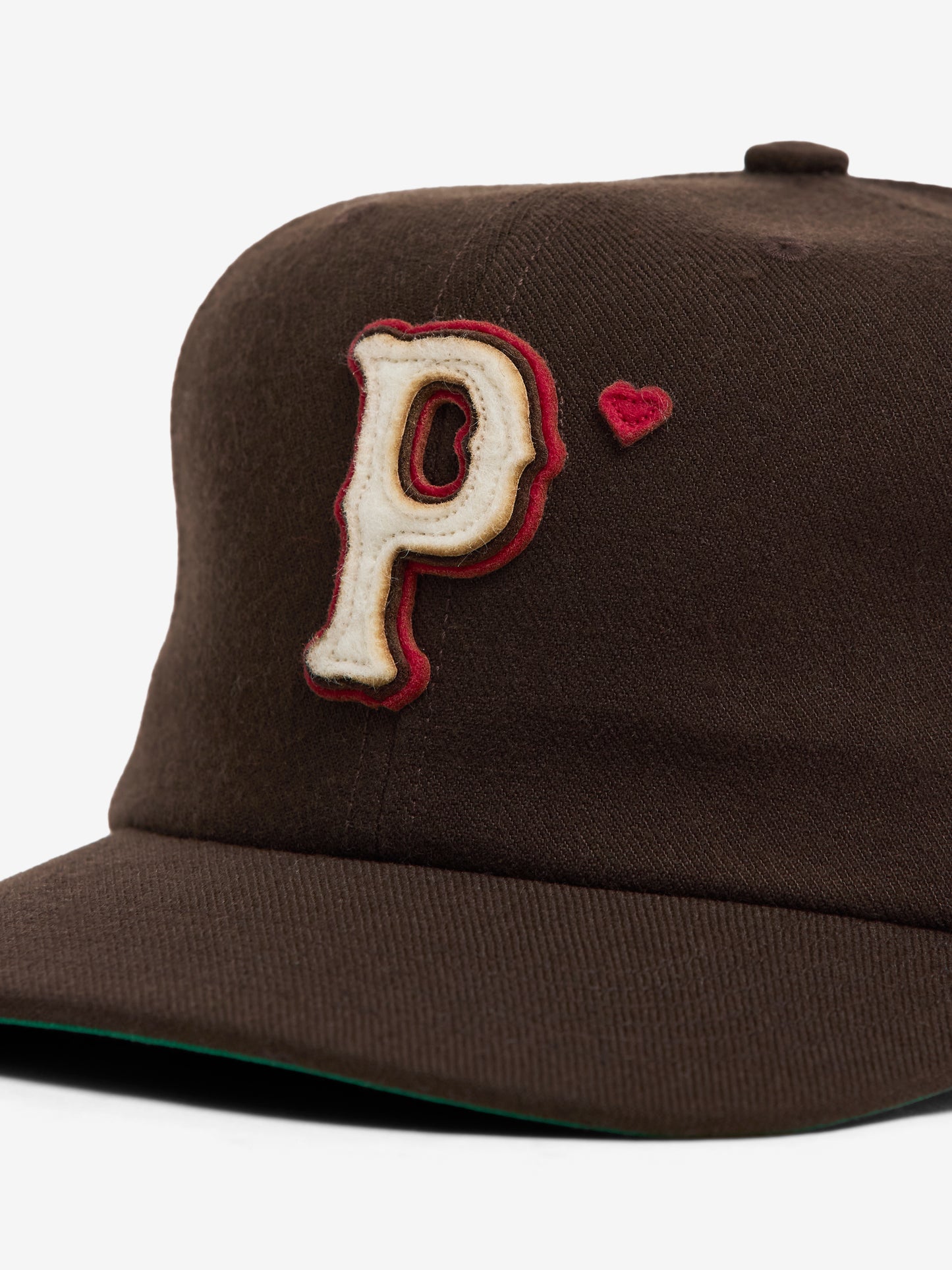 Wool Baseball "P" Hat (Brown)