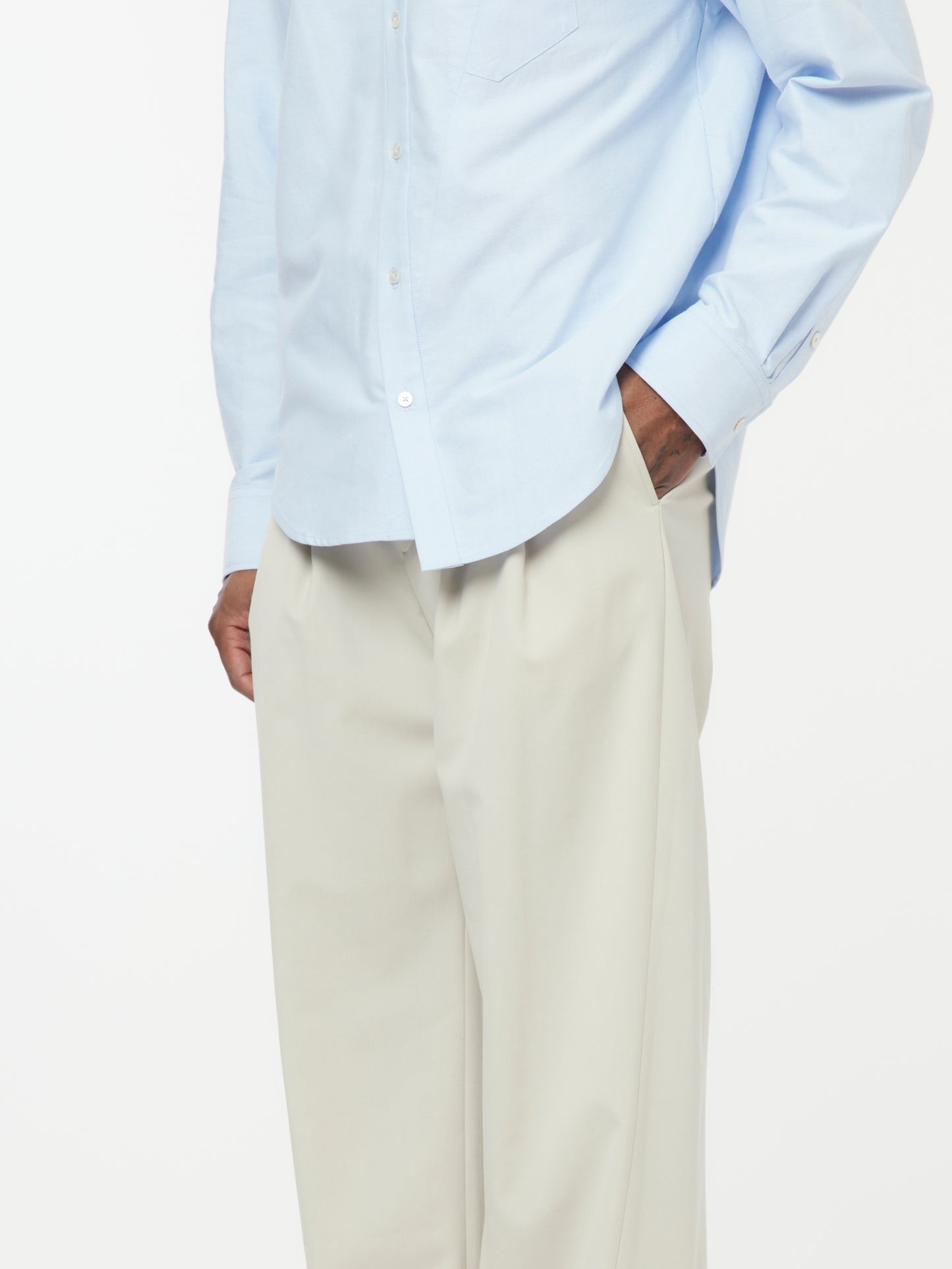 Pleated Shift Trousers (Ecru)
