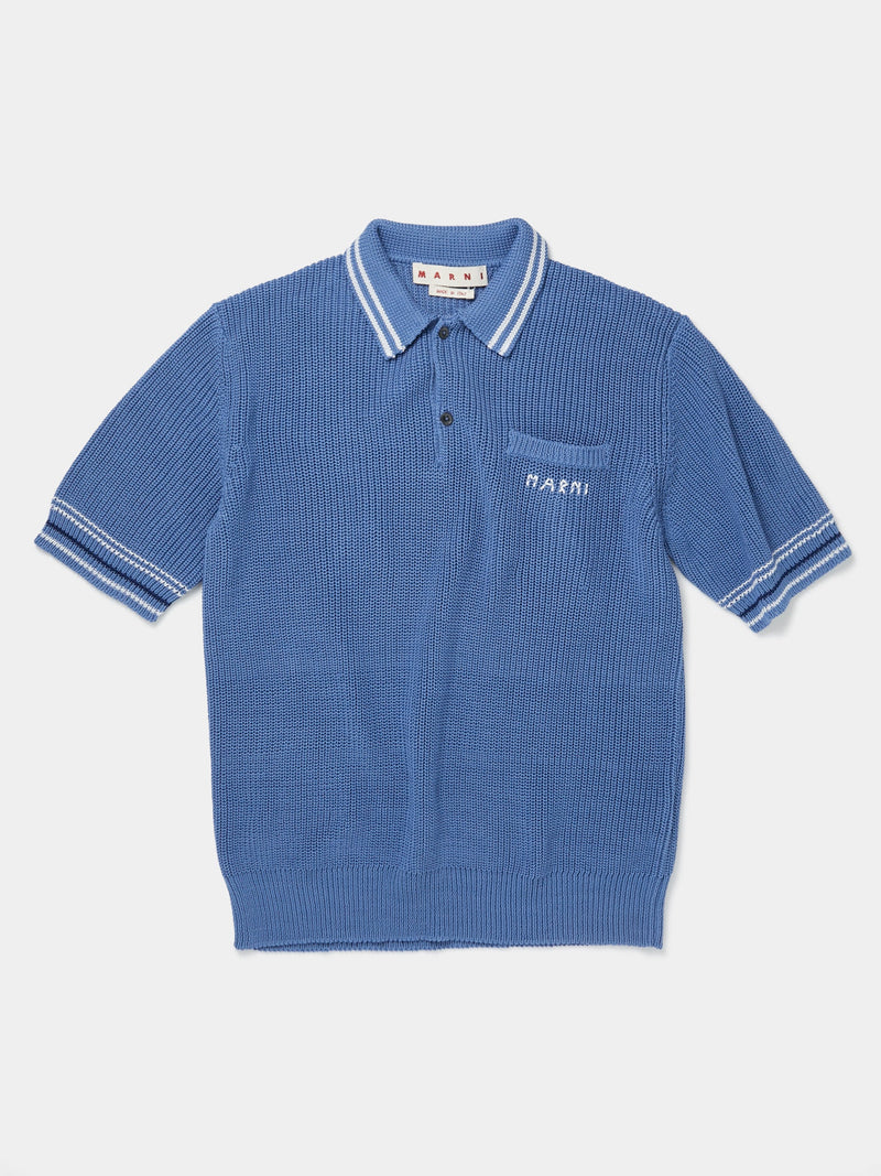Cotton Fisherman Ribs Knit Polo (Opal)