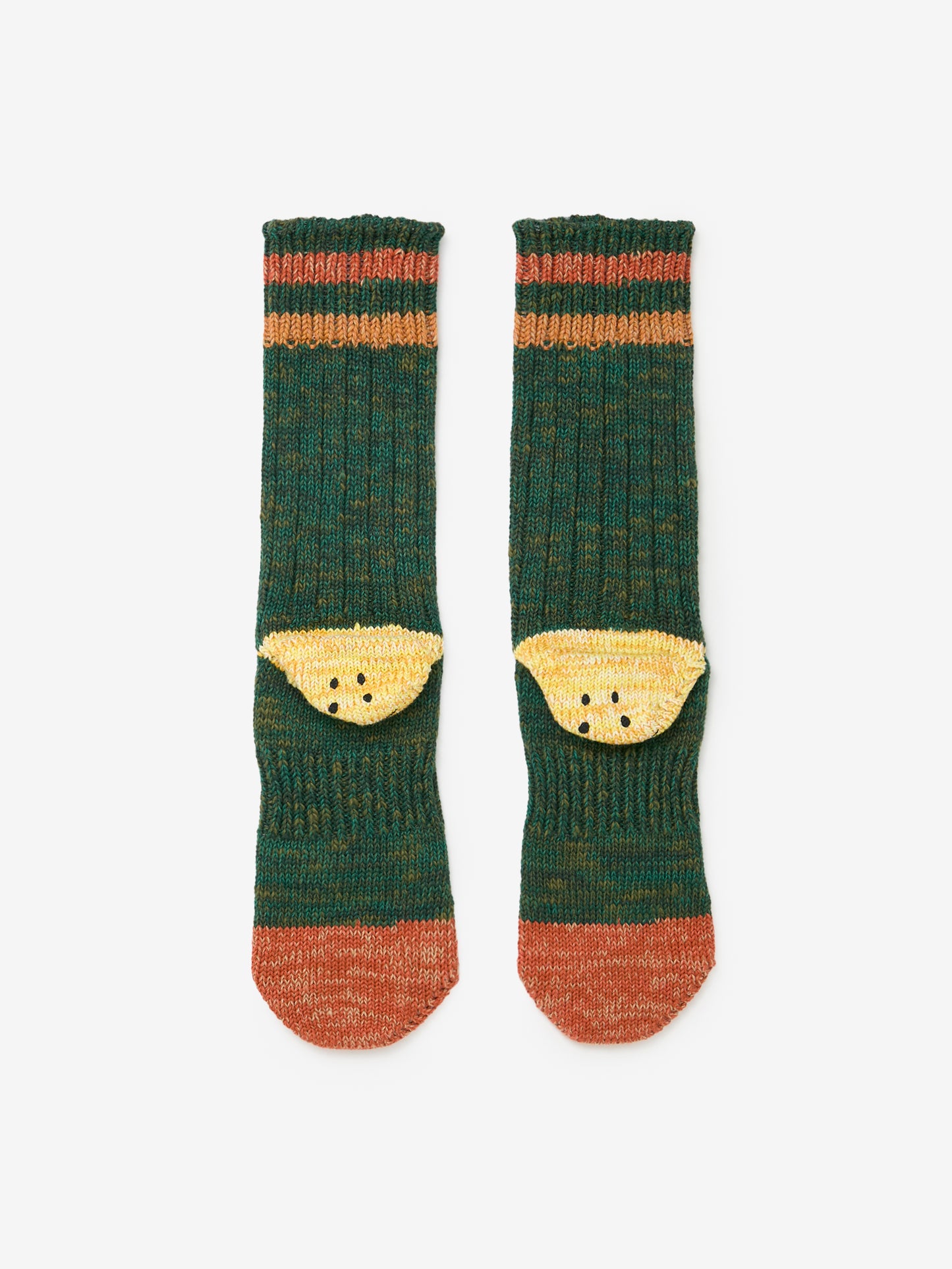 60 Yarns Grandrelle IVY RAINBOWY HAPPY Heel-Hold Socks (Green)