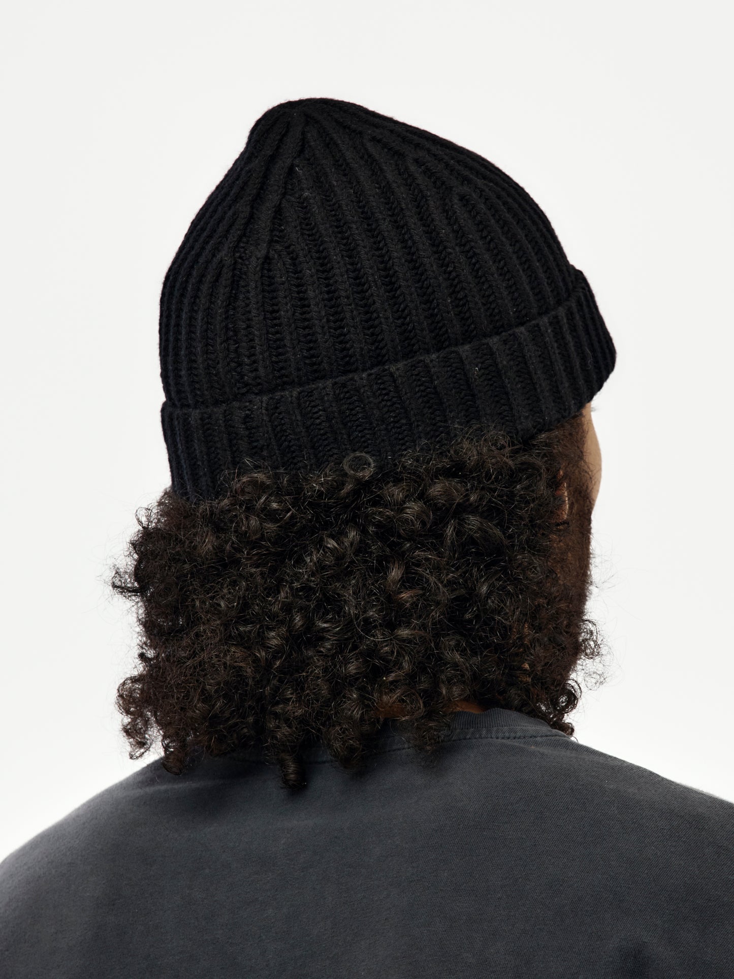 BERWICK KNITWEAR RIBBED BEANIE (BLACK)