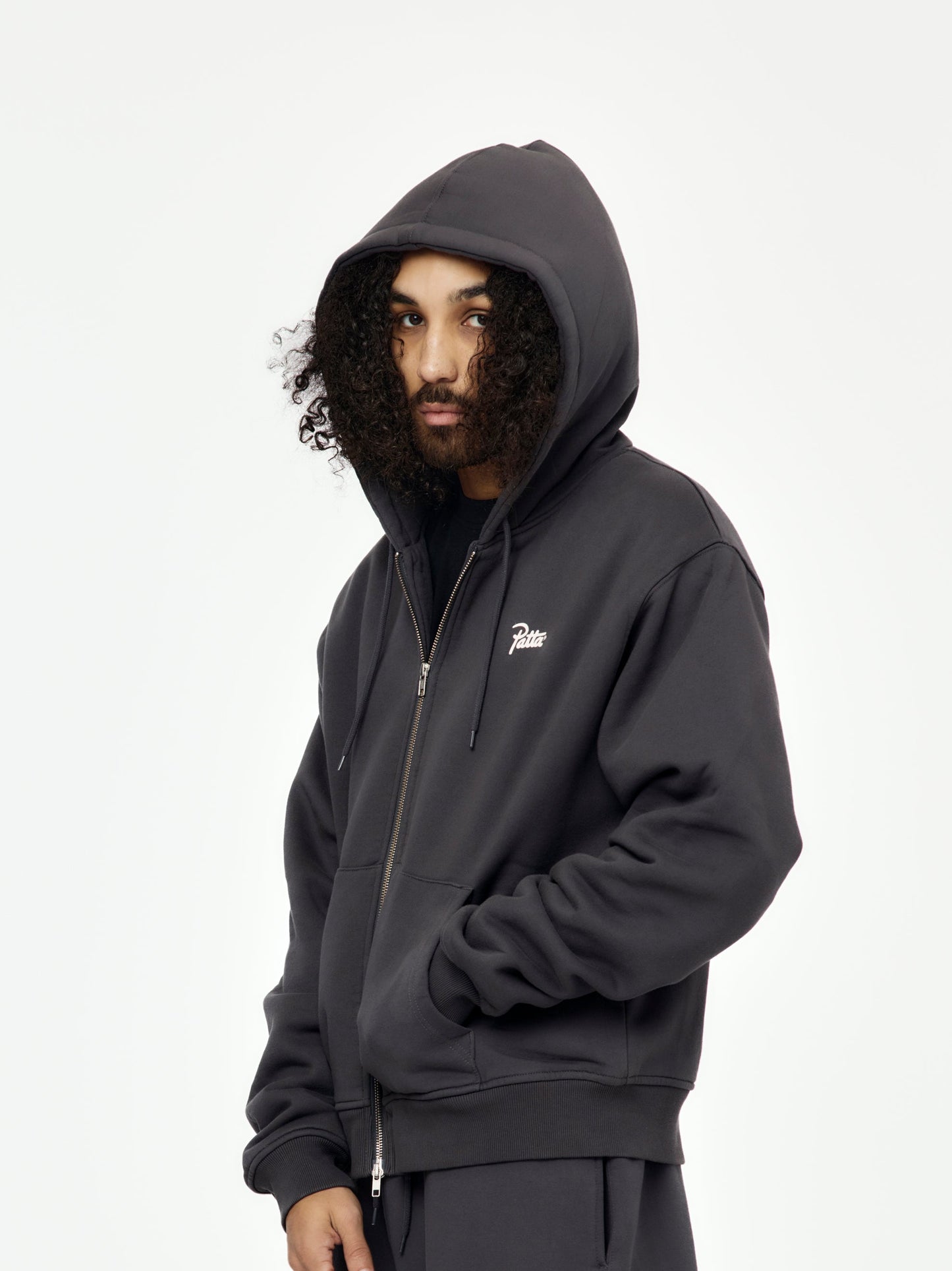Classic Zip-Up Hooded Sweater (Forged Iron)