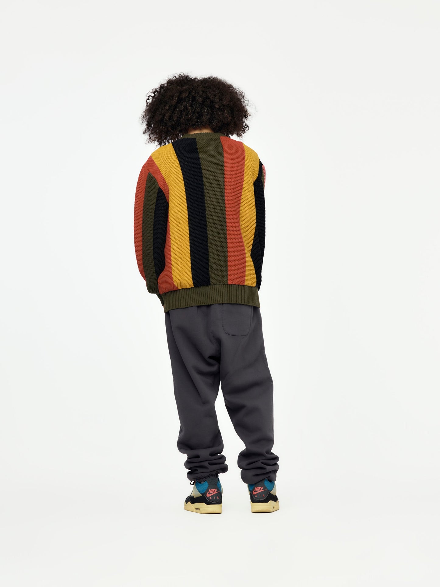 Striped Honeycomb Knitted Sweater (Multi)