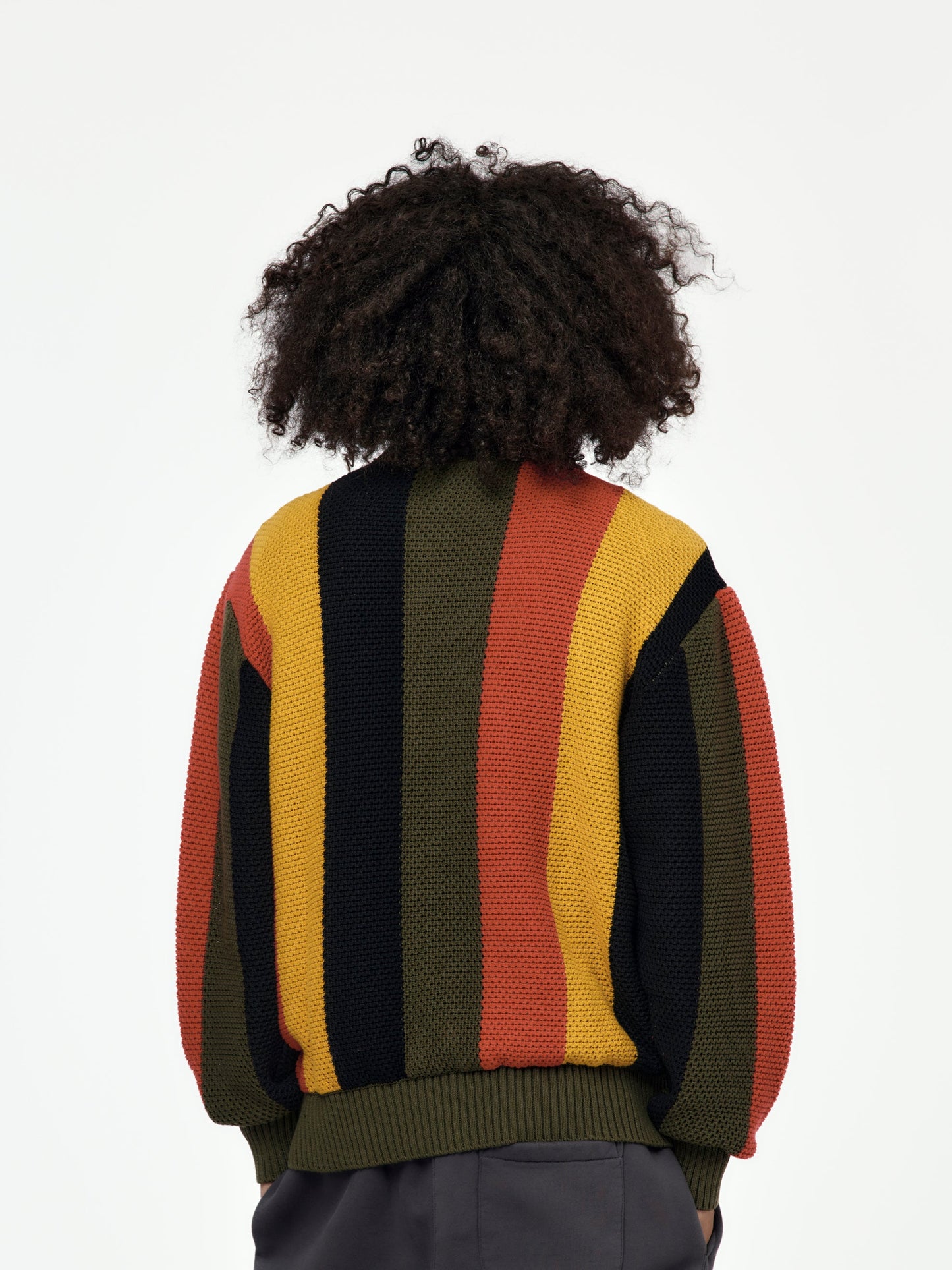Striped Honeycomb Knitted Sweater (Multi)