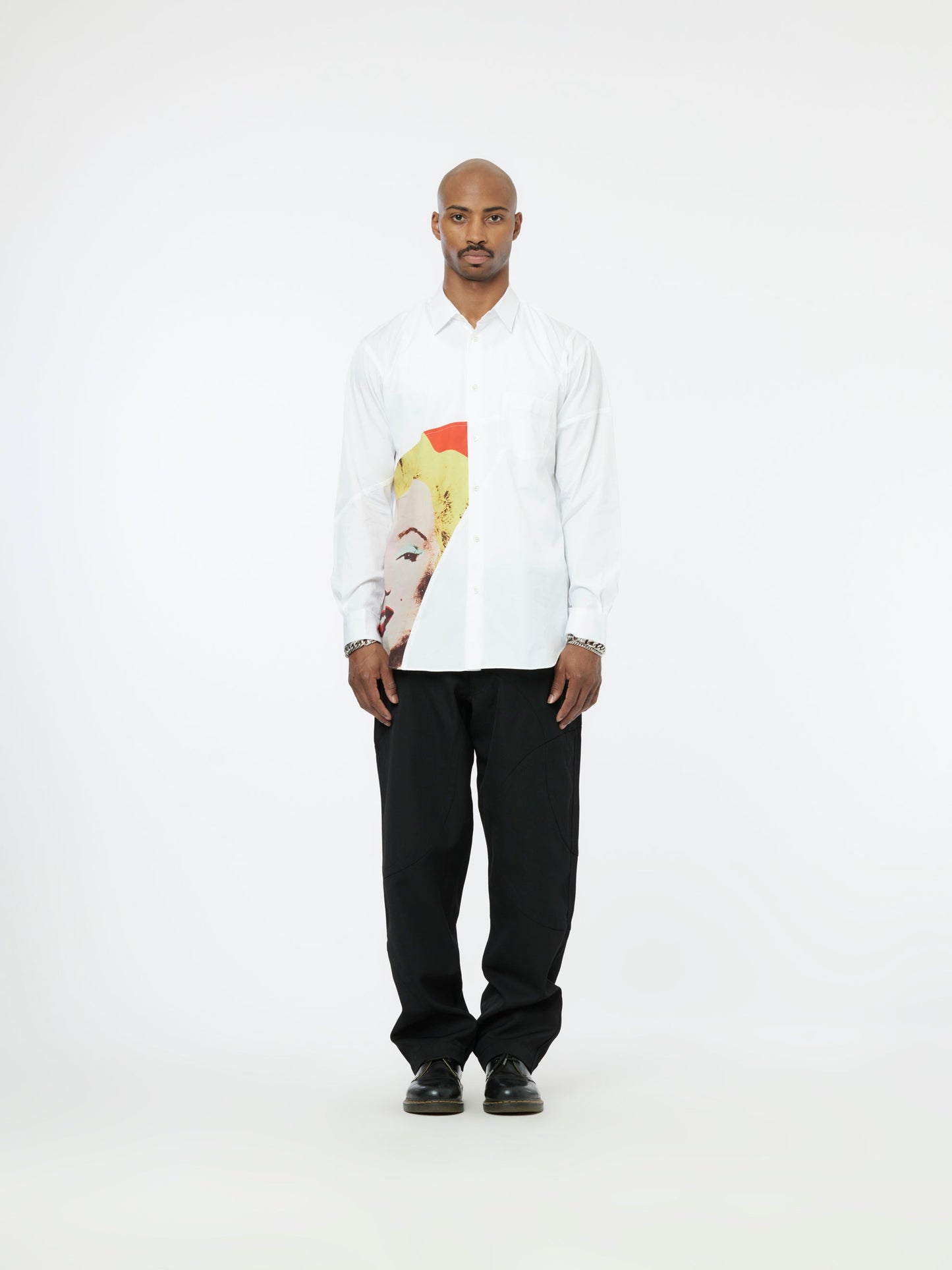 CDG Shirt Button Up Shirt (White/Print)