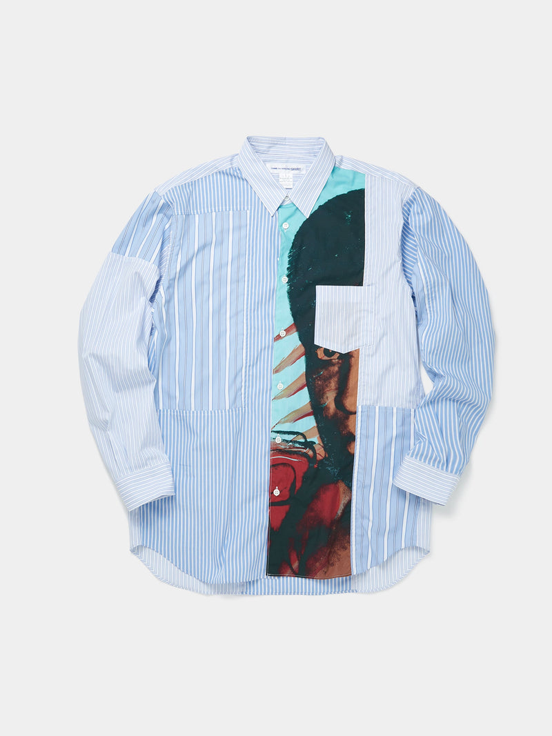 CDG Shirt Button Up Shirt (Stripe/Print)