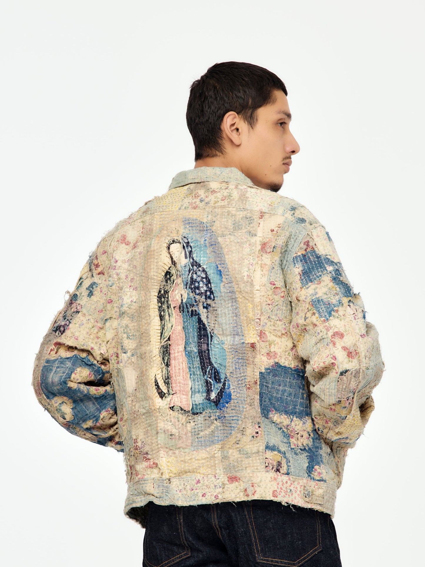 Champetre BORO ZIP UP Blouson (Virgin Mary) (Gray Beige)
