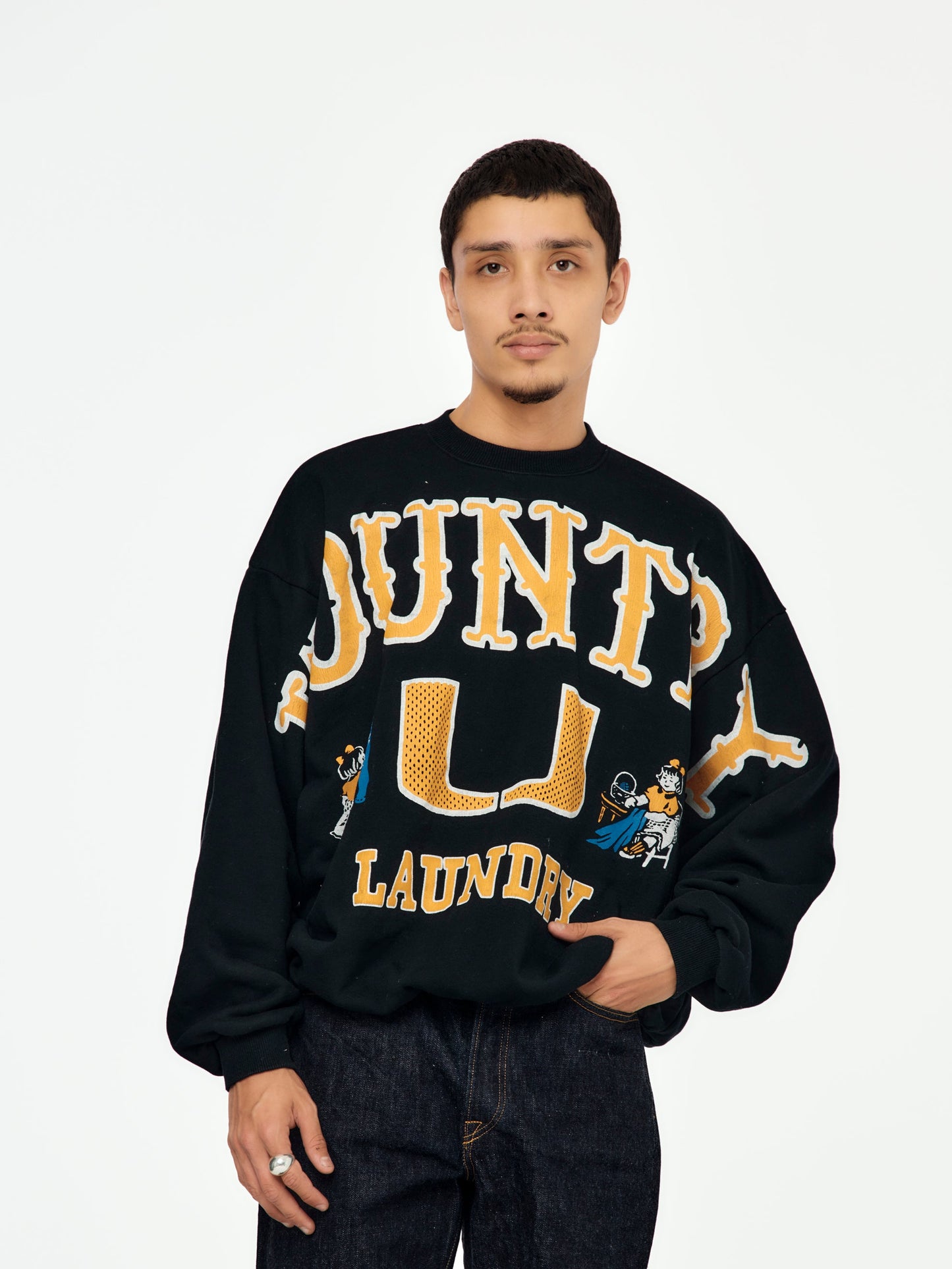 Kapital 30/-SWT Knit BIG SWT (BIG KOUNTRY) - Black