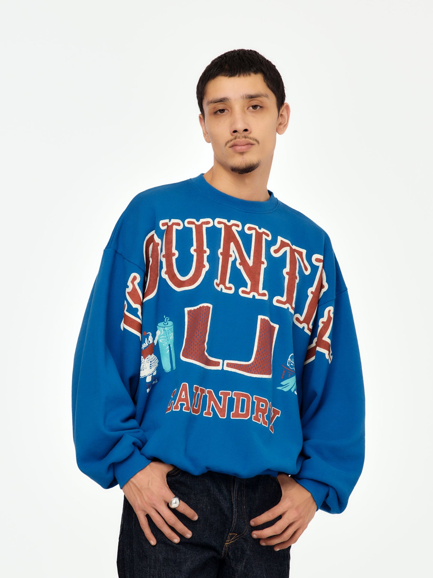 Kapital 30/-SWT Knit BIG SWT (BIG KOUNTRY) - Blue