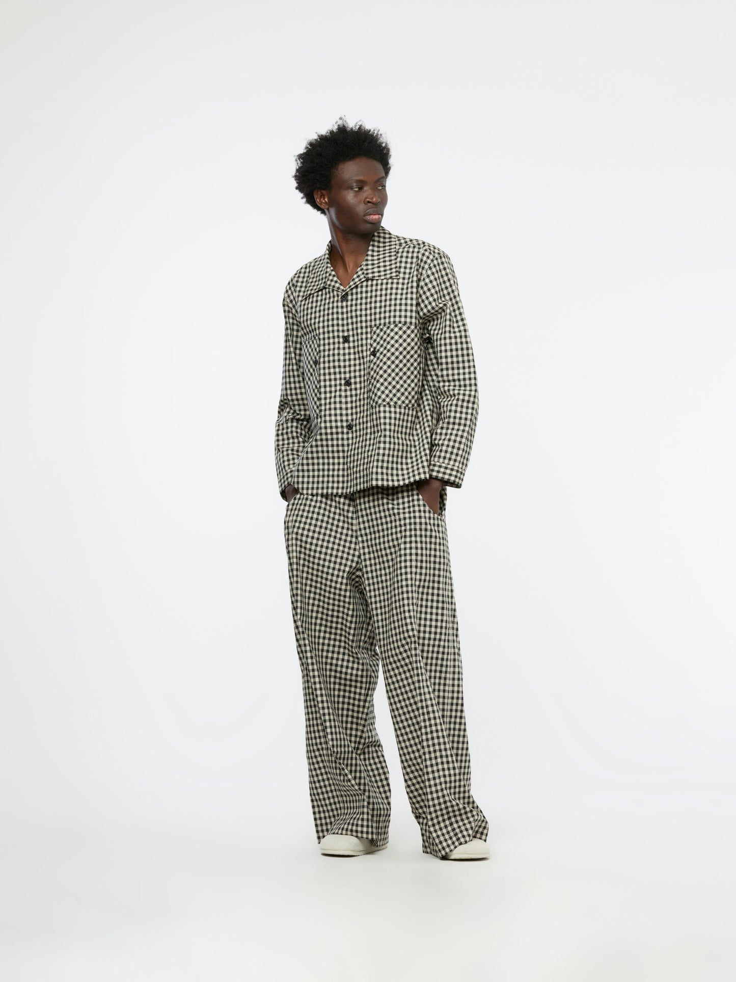 WIDE LEG ECRU TROUSER