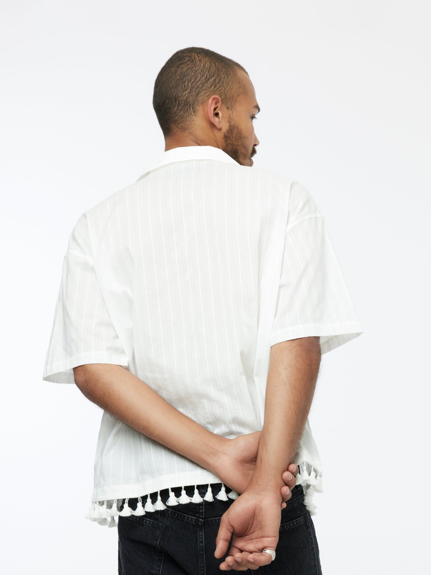 Tassel Fringe SS Shirt (White)