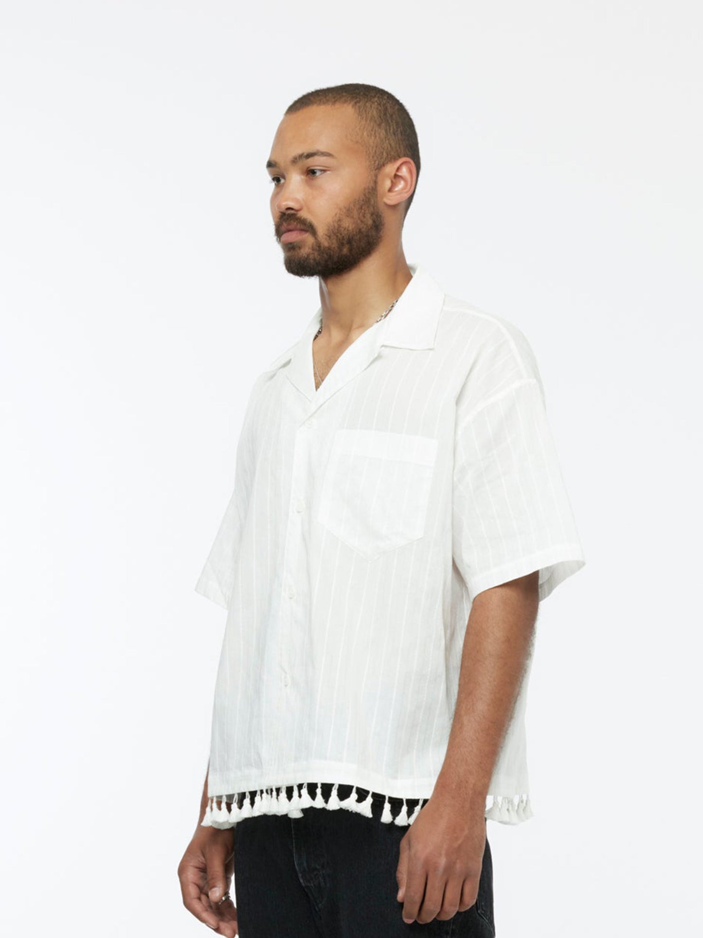 Tassel Fringe SS Shirt (White)
