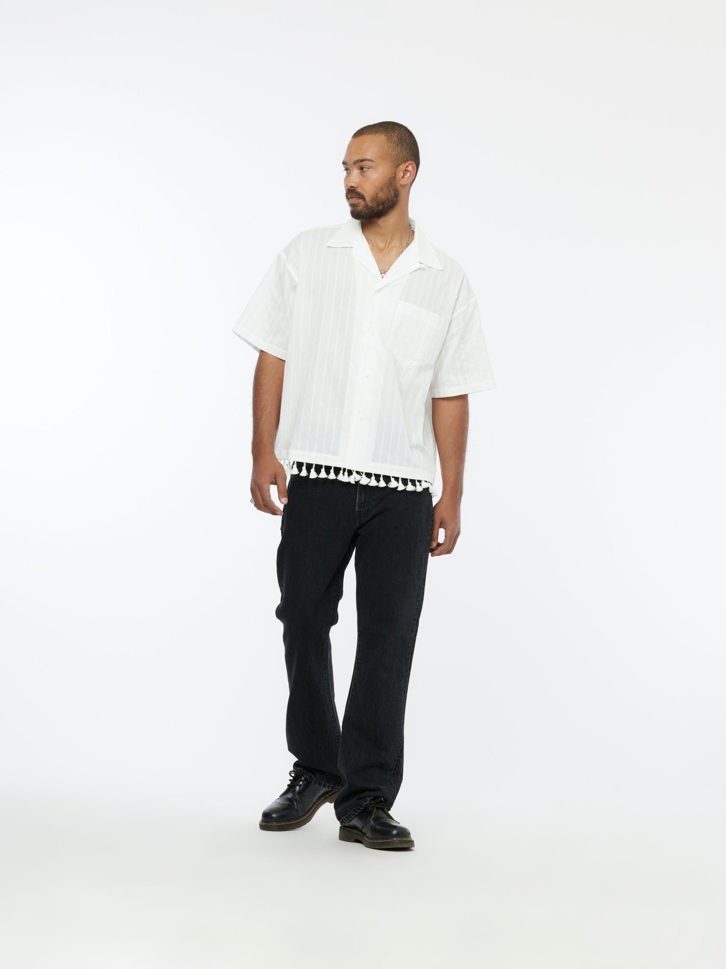 Tassel Fringe SS Shirt (White)