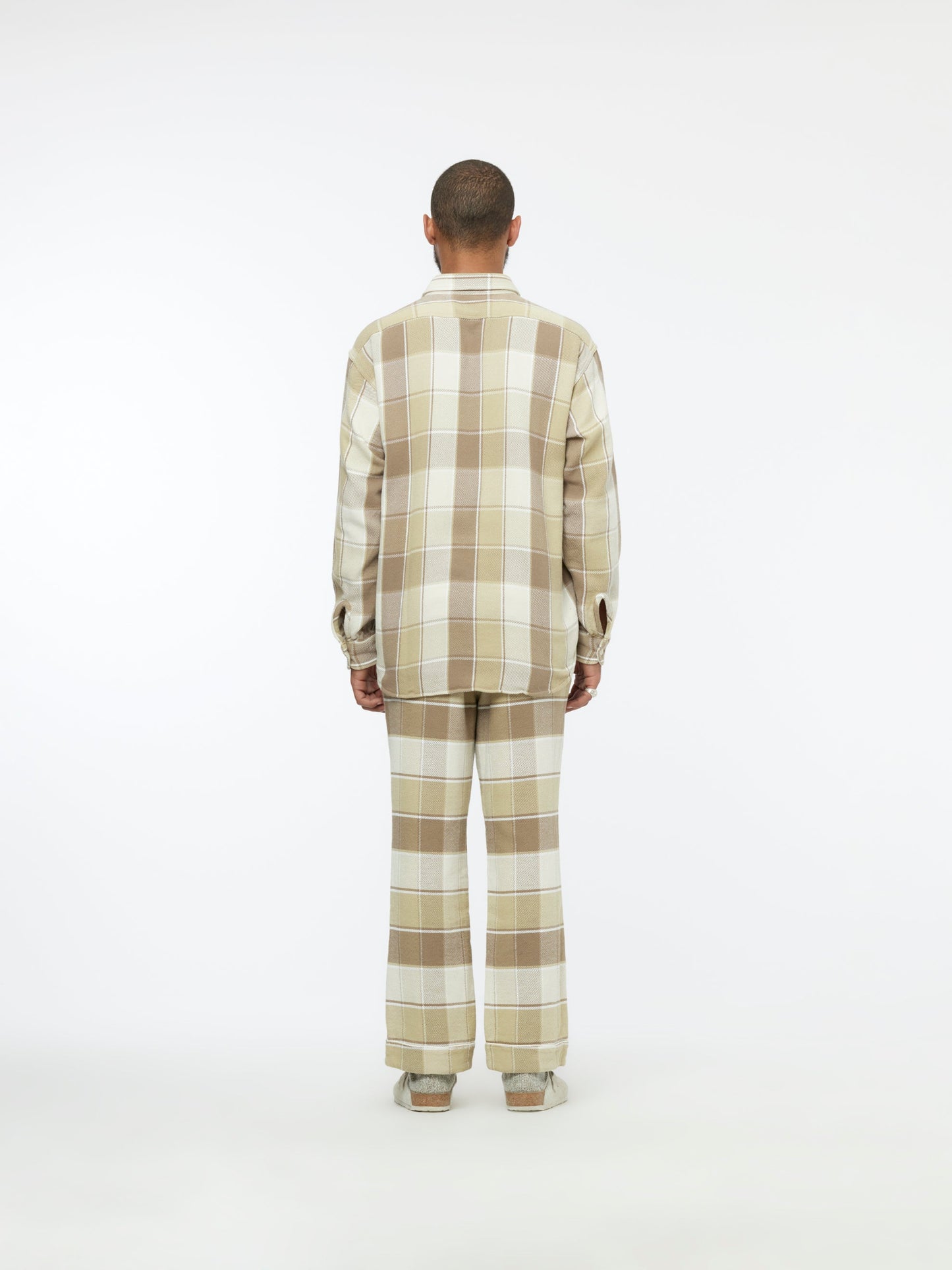Checkered Pajama Shirt (Beige)