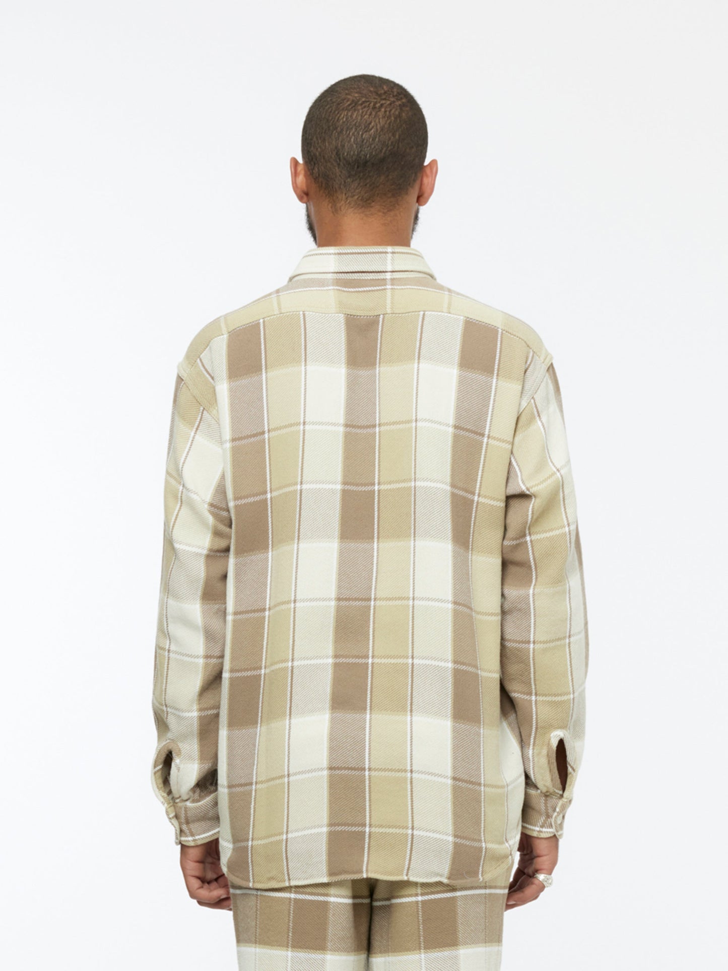 Checkered Pajama Shirt (Beige)