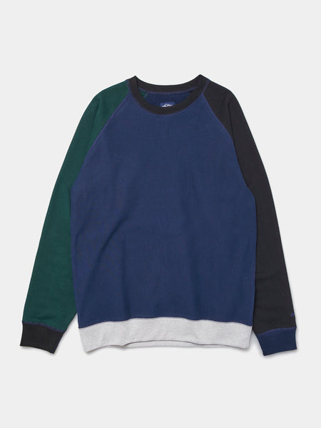 Buy Noah Mixed Up Raglan Crewneck (Navy/Multi) Online at