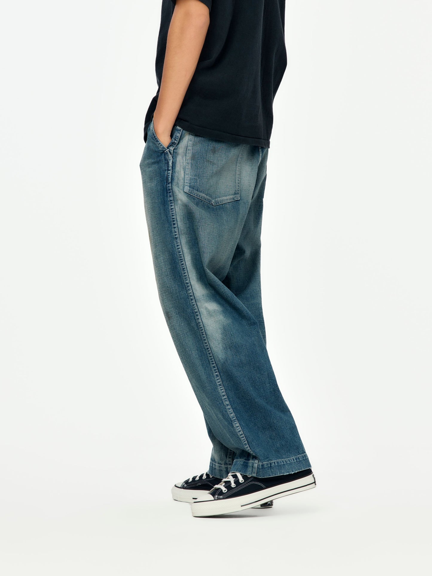 US ARMY DUNGAREE DENIM TROUSERS (Indigo)