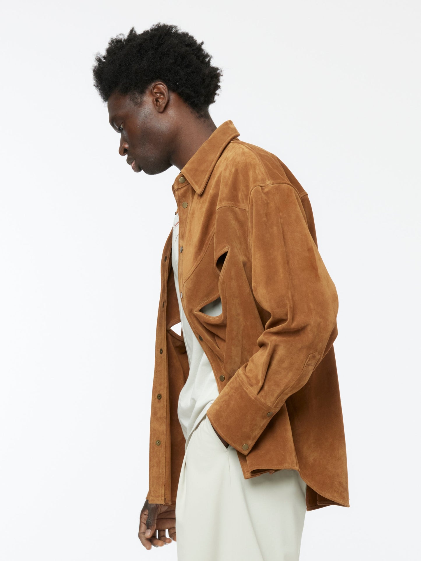 Suede Rider Overshirt Jacket
