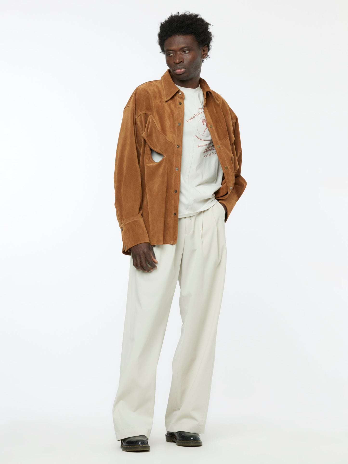 Suede Rider Overshirt Jacket