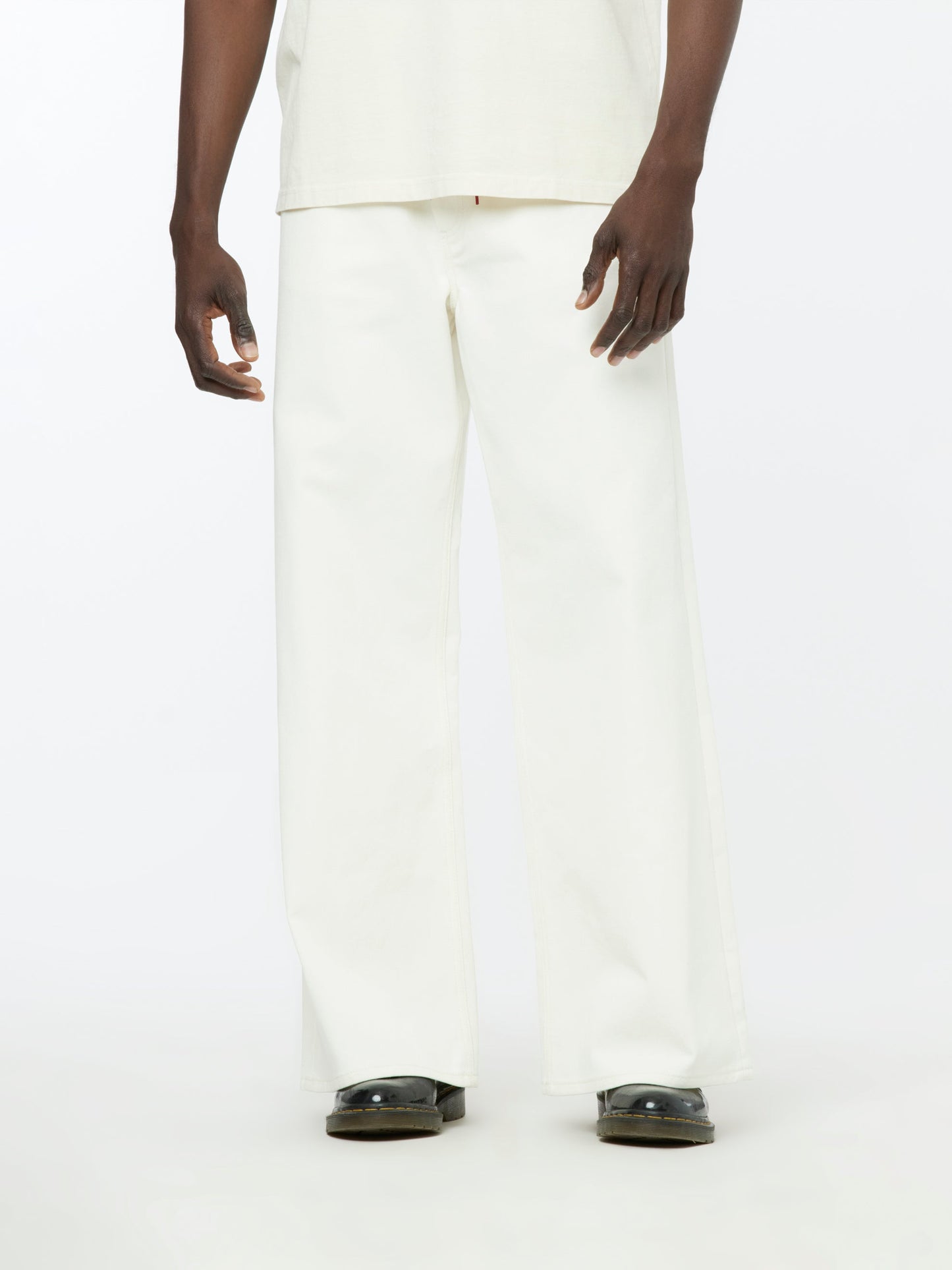 Hand Stitched Leather Lace Trousers (Lily White)