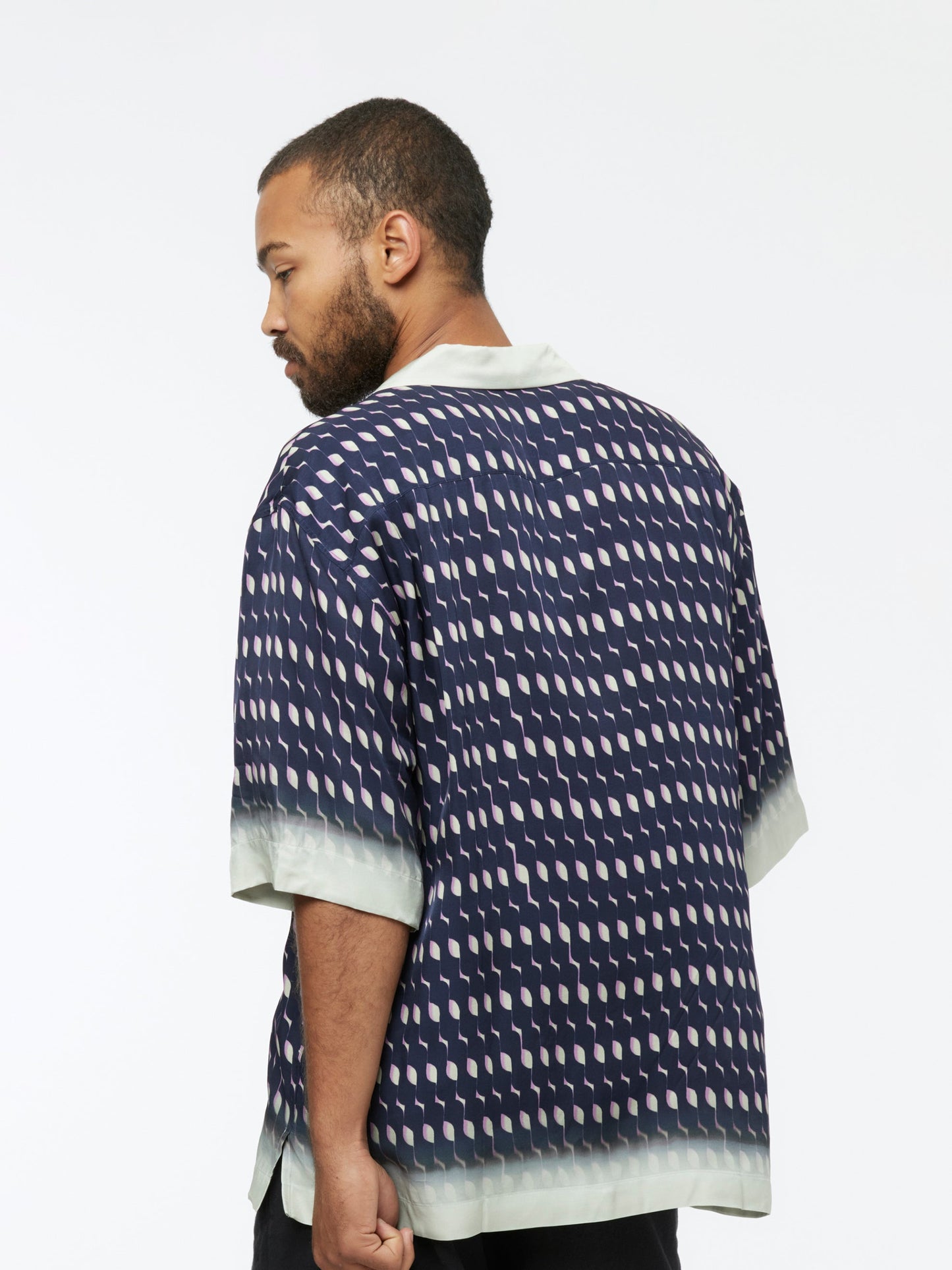 Cassi Printed Shirt (Navy Blue/White)