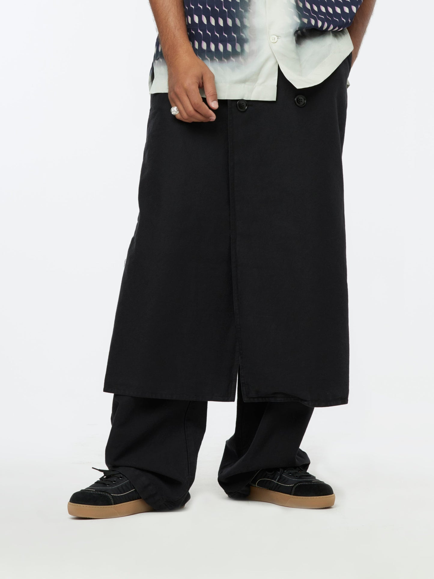 Priffith Skirt Trousers (Heavy Cotton/Black)