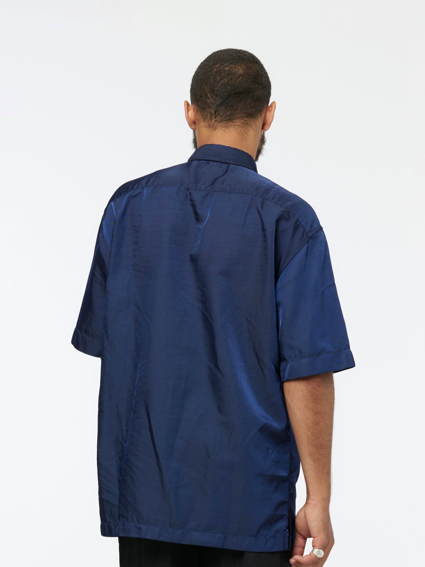 Cassidye Nylon Shirt (Navy Blue)