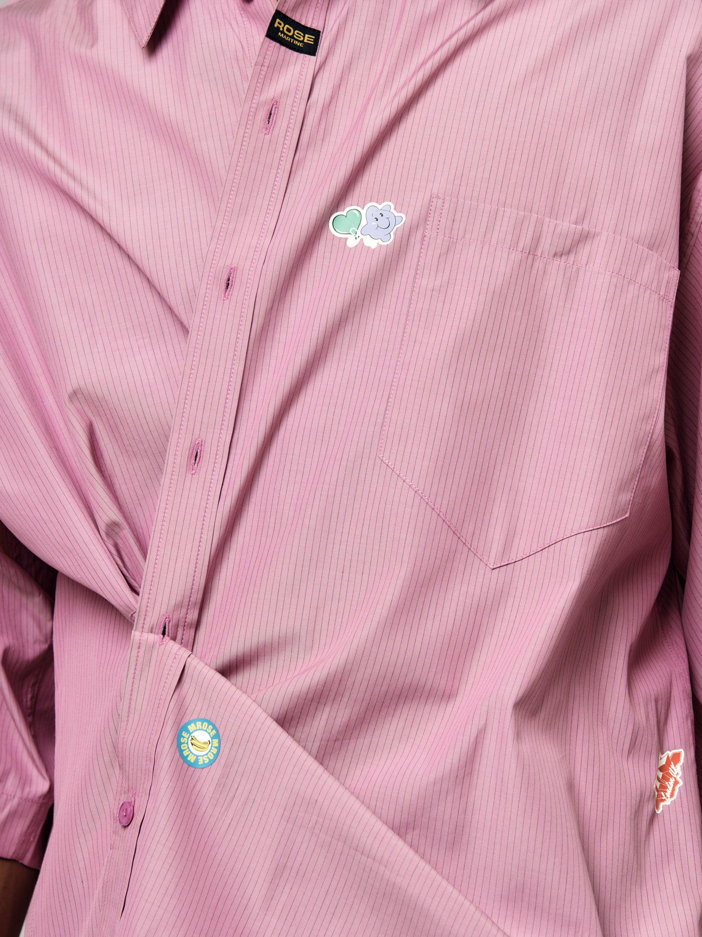 Stripe S/S Boxy Wrap Shirt (Purple/Black)