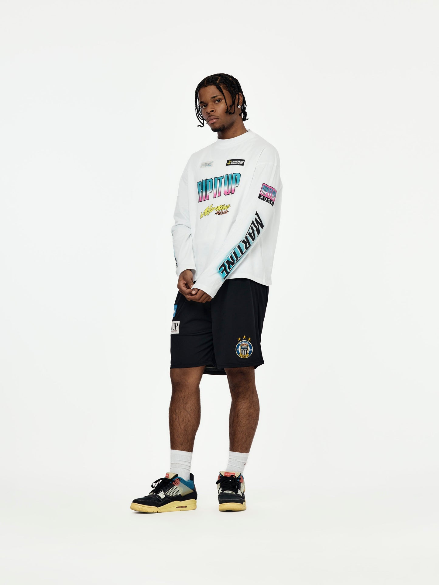 BMX Funnel Neck L/S T-Shirt (White)