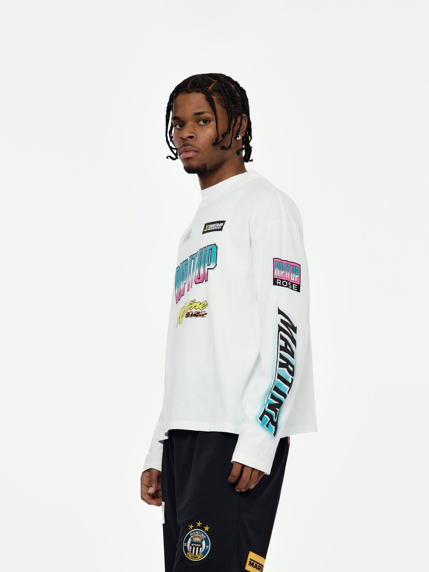 BMX Funnel Neck L/S T-Shirt (White)
