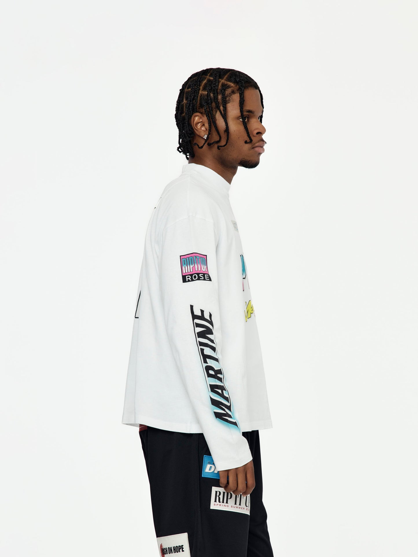 BMX Funnel Neck L/S T-Shirt (White)
