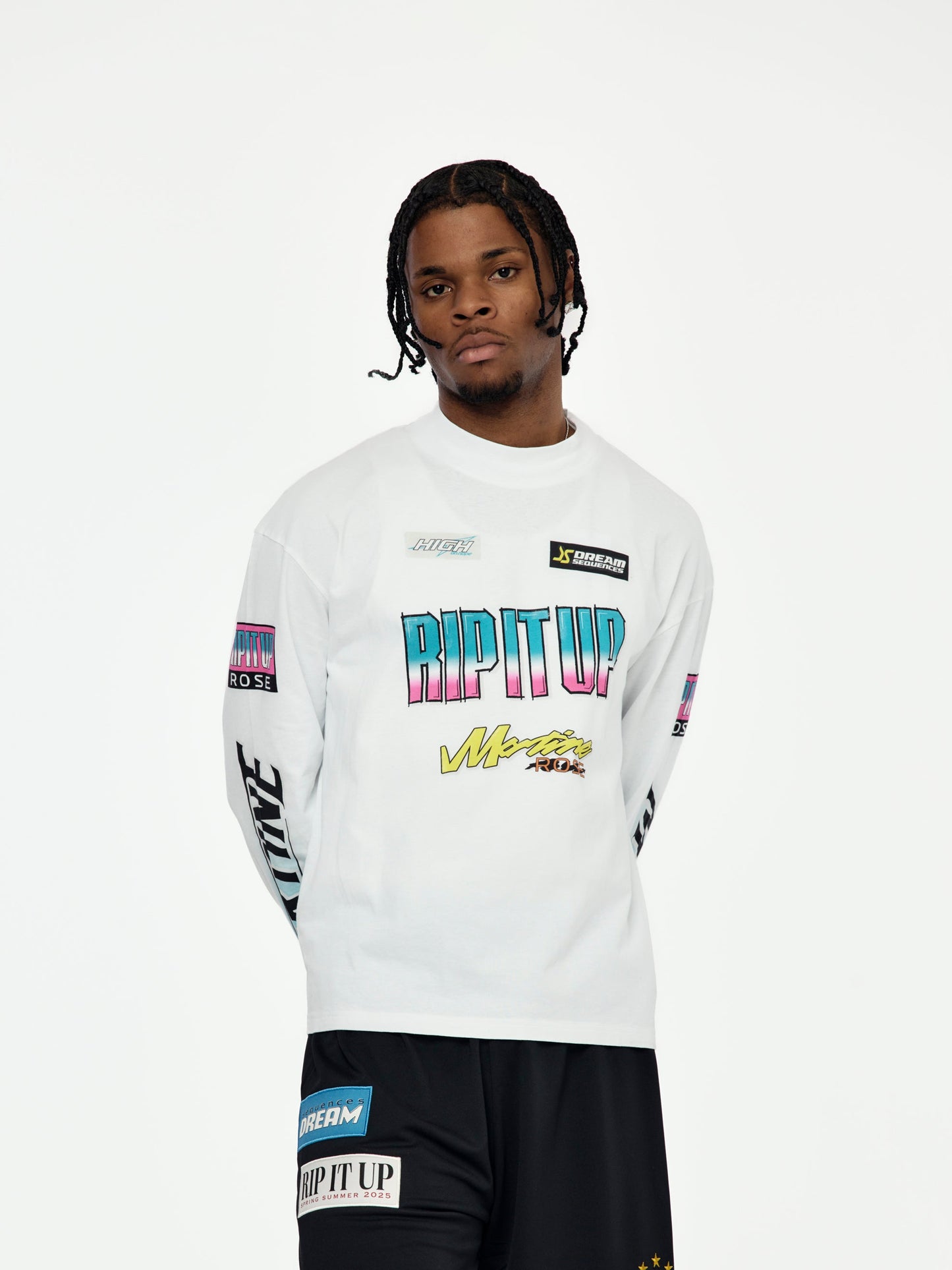 BMX Funnel Neck L/S T-Shirt (White)