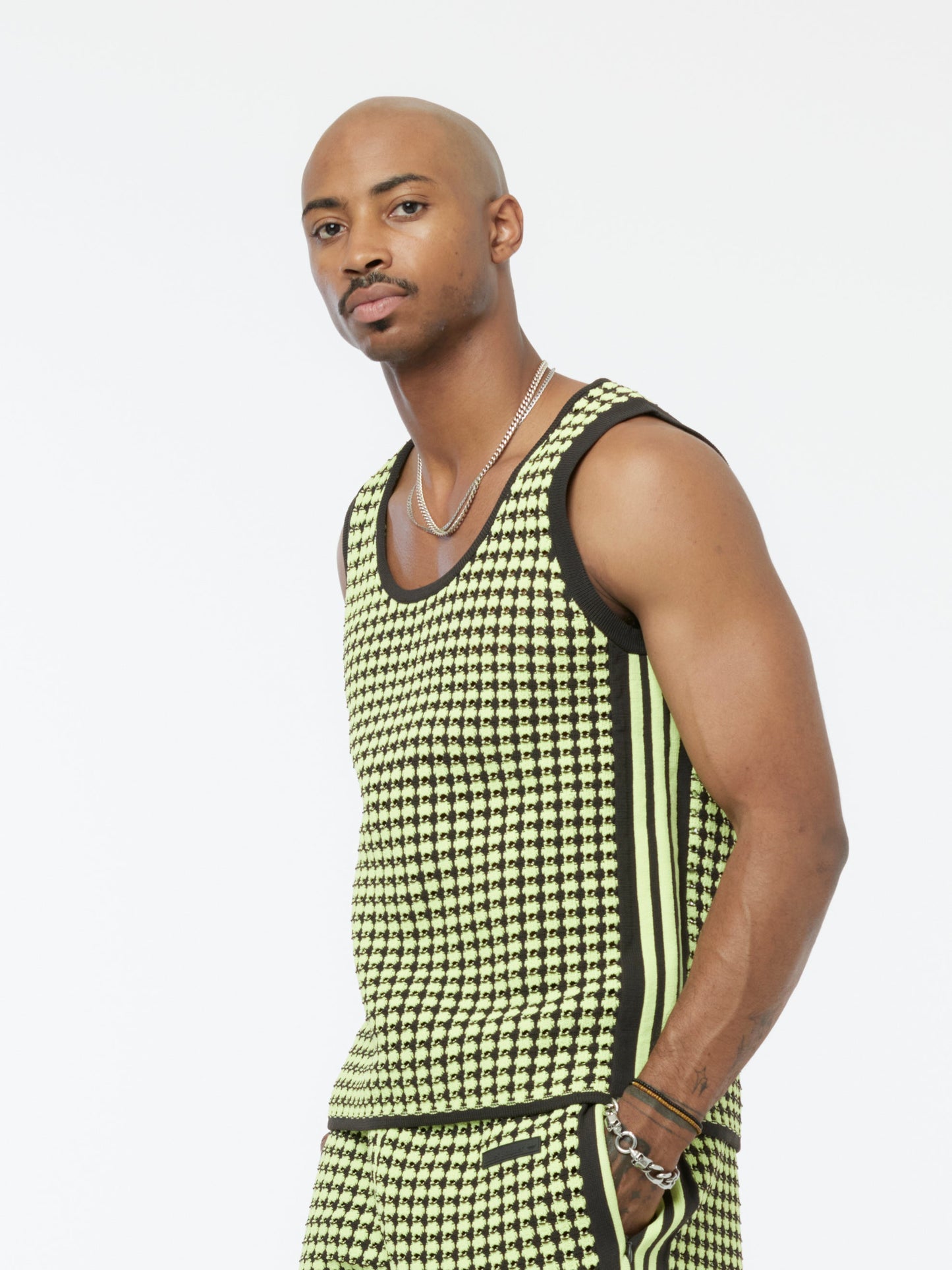WB CROCHET VEST (Semi Frozen Yellow/Night Brown)