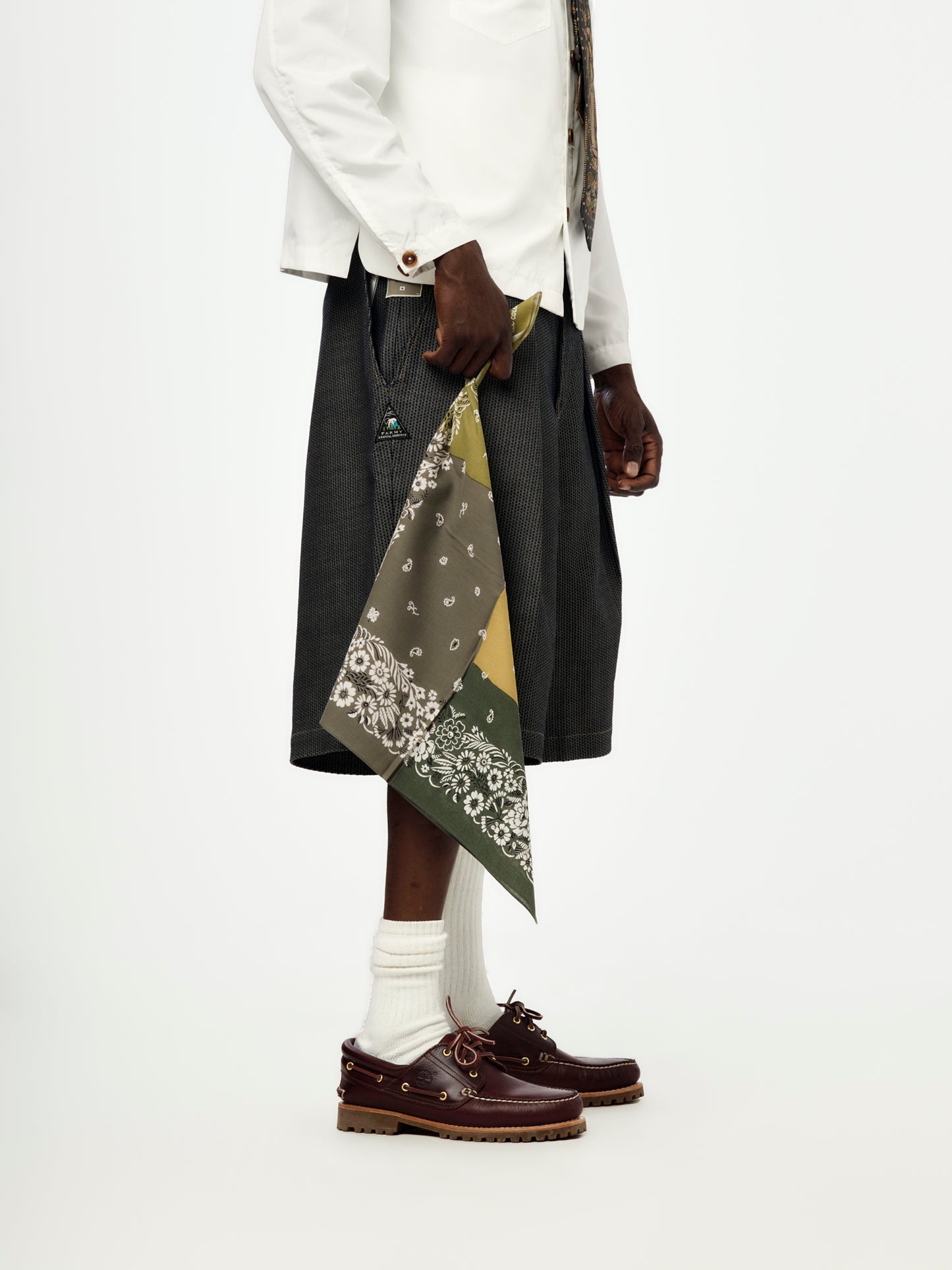 Fastcolor Selvedge GARDEN Patchwork Bandana (KHAKI)