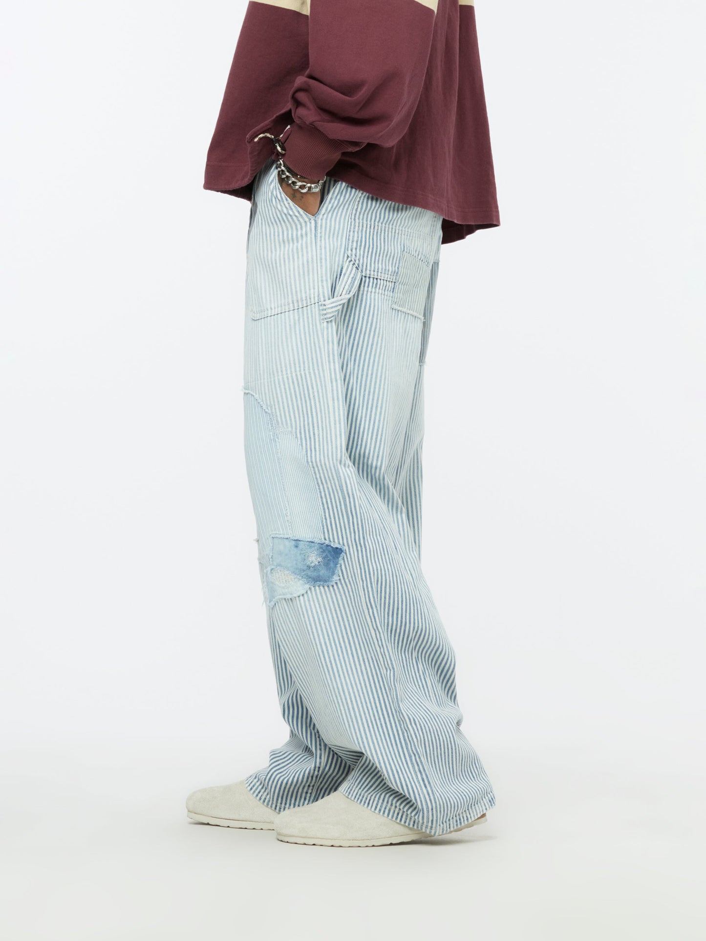 Stripe Painter Port Baggy Pants (Hickoree)