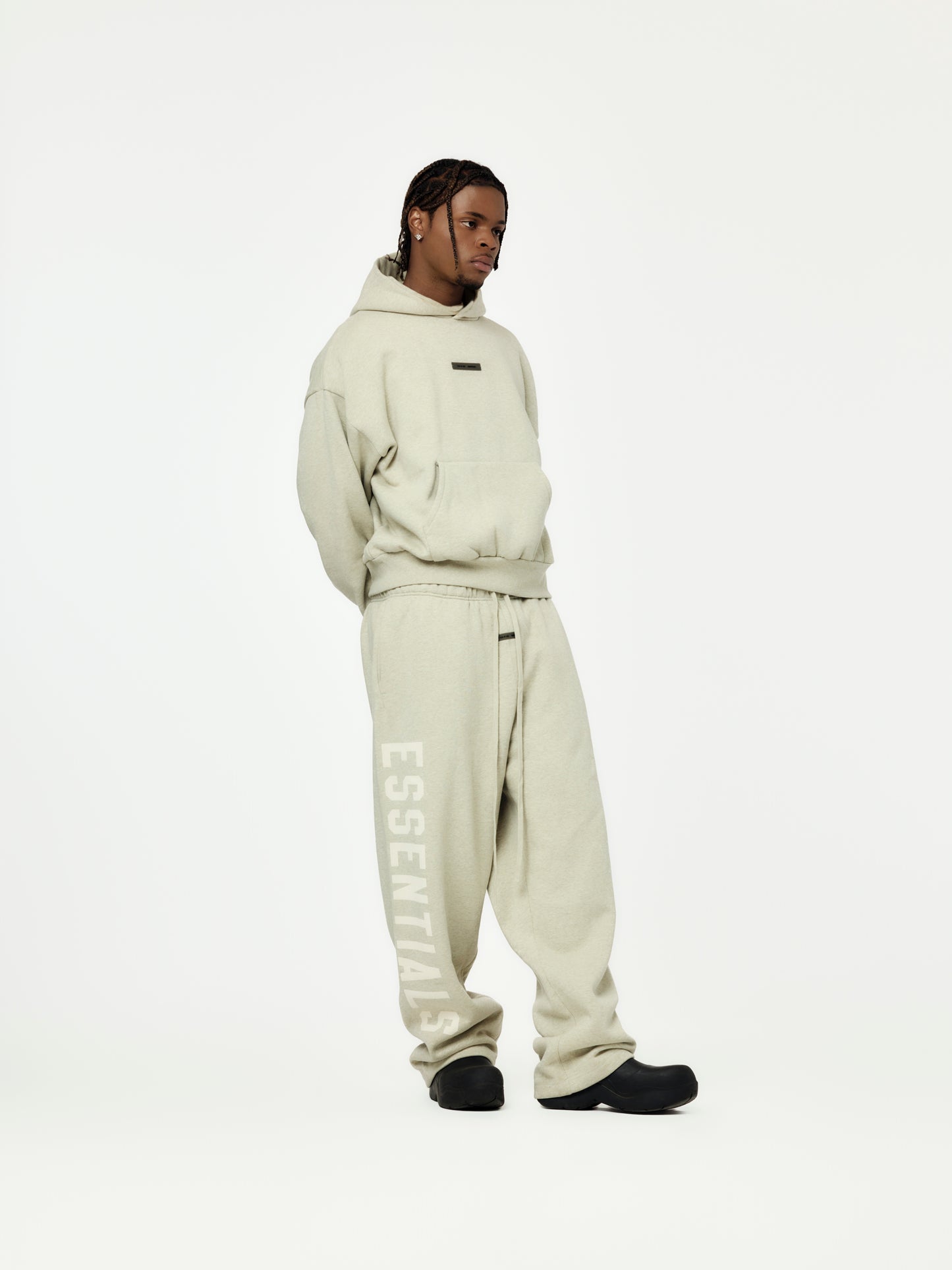 Classic Fit Fleece Hoodie (Heather Stone)