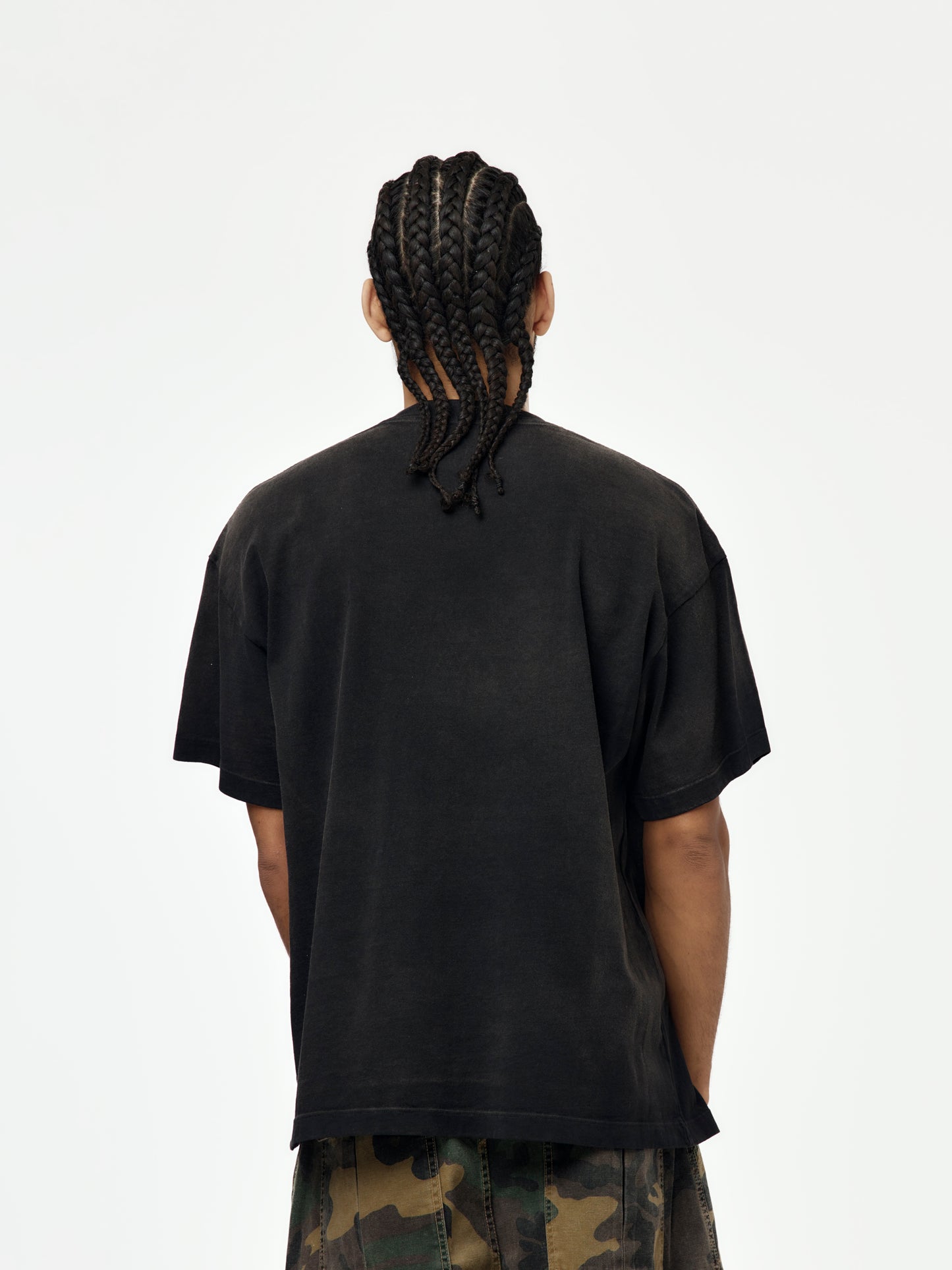 Studded Logo Tee (Washed Black)